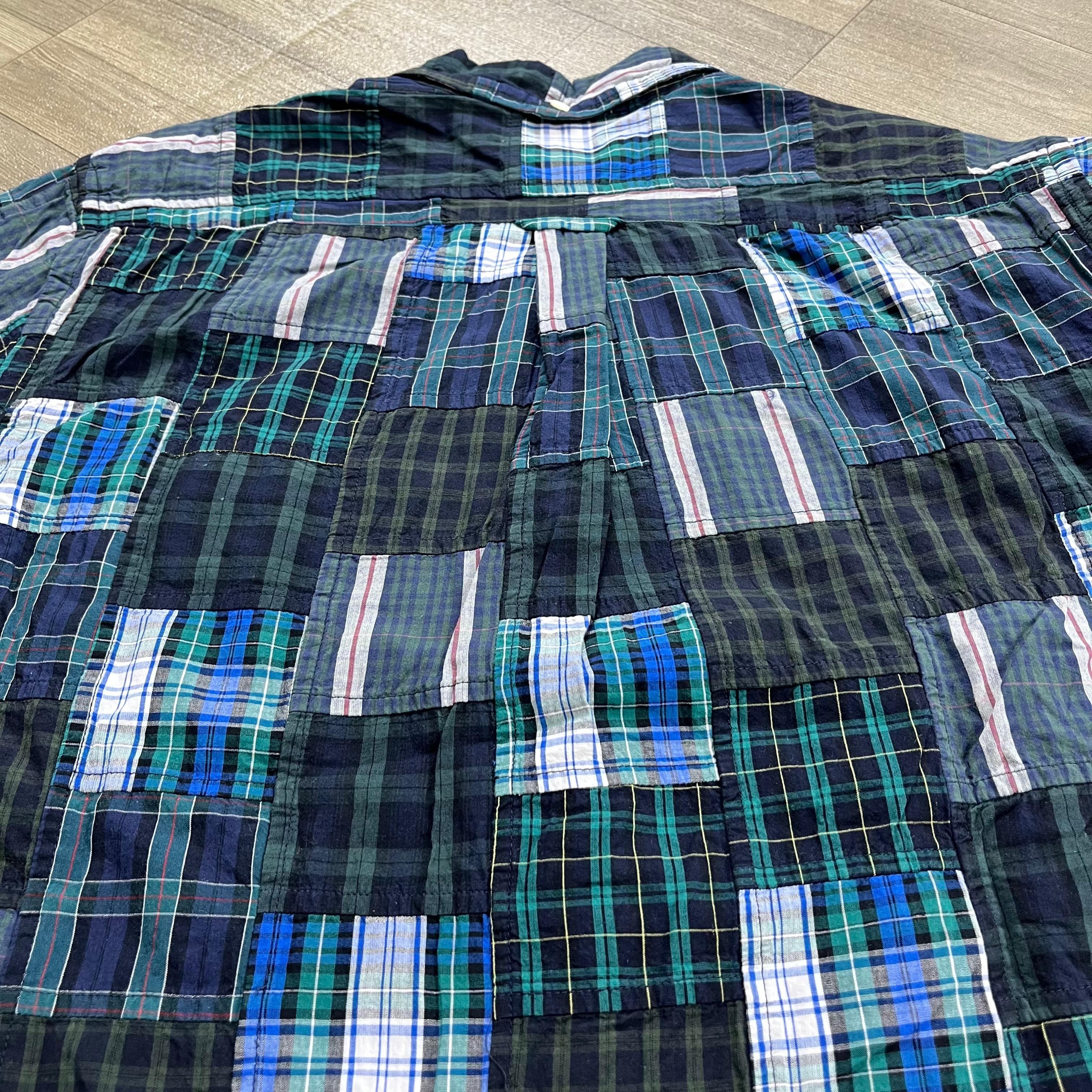Beams Plus 00's Beams Plus Japanese Brand Patchwork Plaid Long Shirt Size US M / EU 48-50 / 2 - 14 Thumbnail