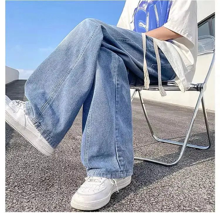 Japanese Brand Straight and loose tapered washed jeans Size US 32 / EU 48 - 5 Thumbnail