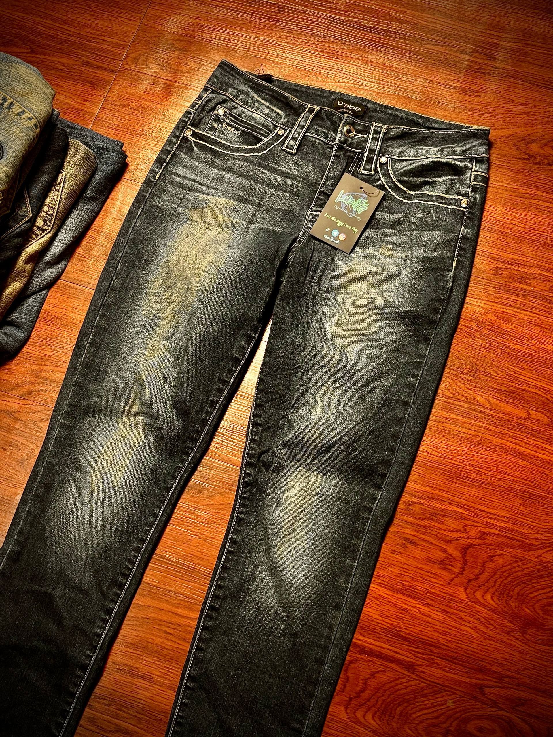 Bebe Vintage Y2K Bebe Blue Wash Denim Pants Skinny Model Size 28" / US 6 / IT 42 - 4 Thumbnail