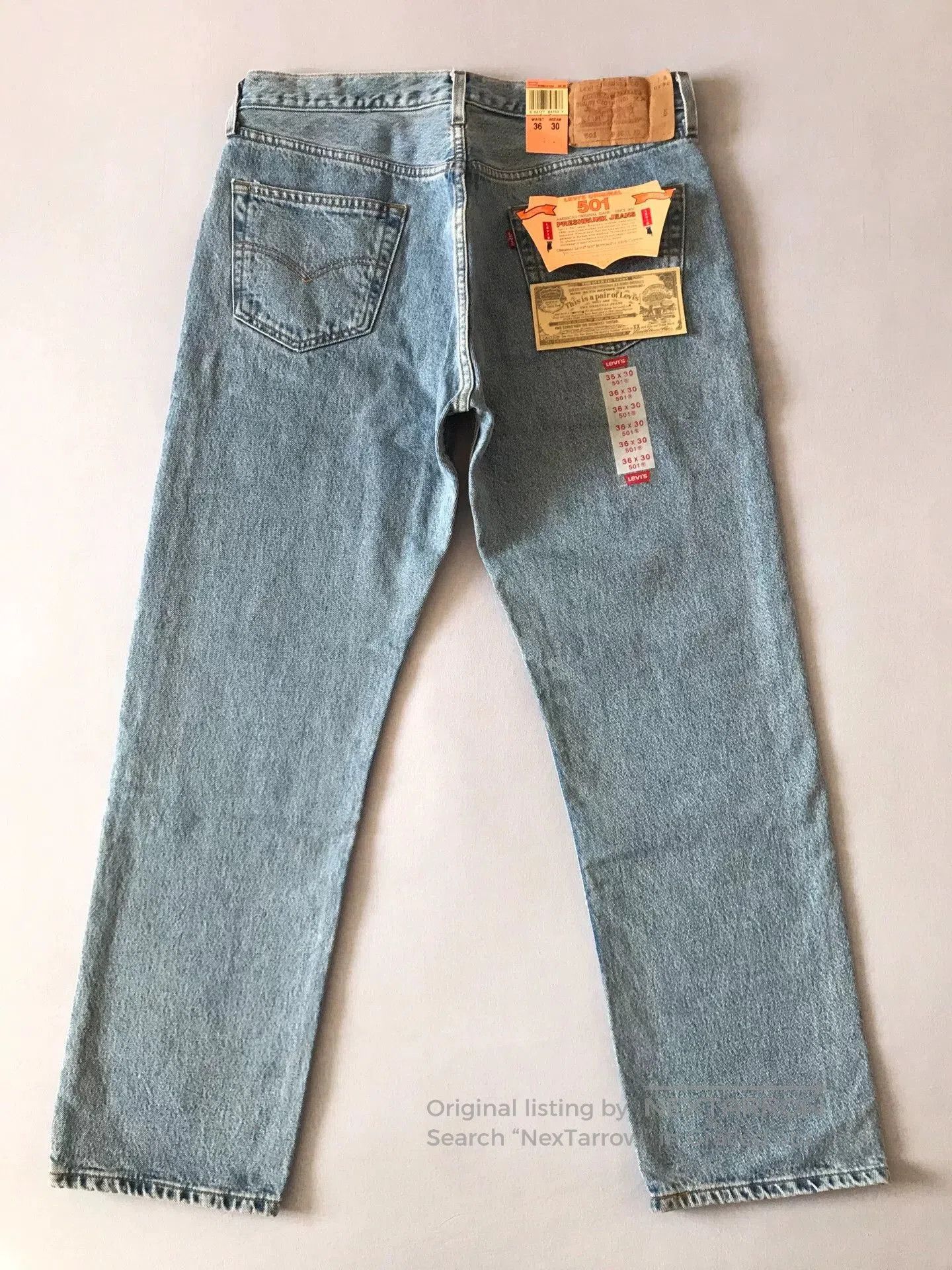Levi's Levi's 501 Washed Blue Jeans W36L30. Size US 36 / EU 52 - 3 Thumbnail