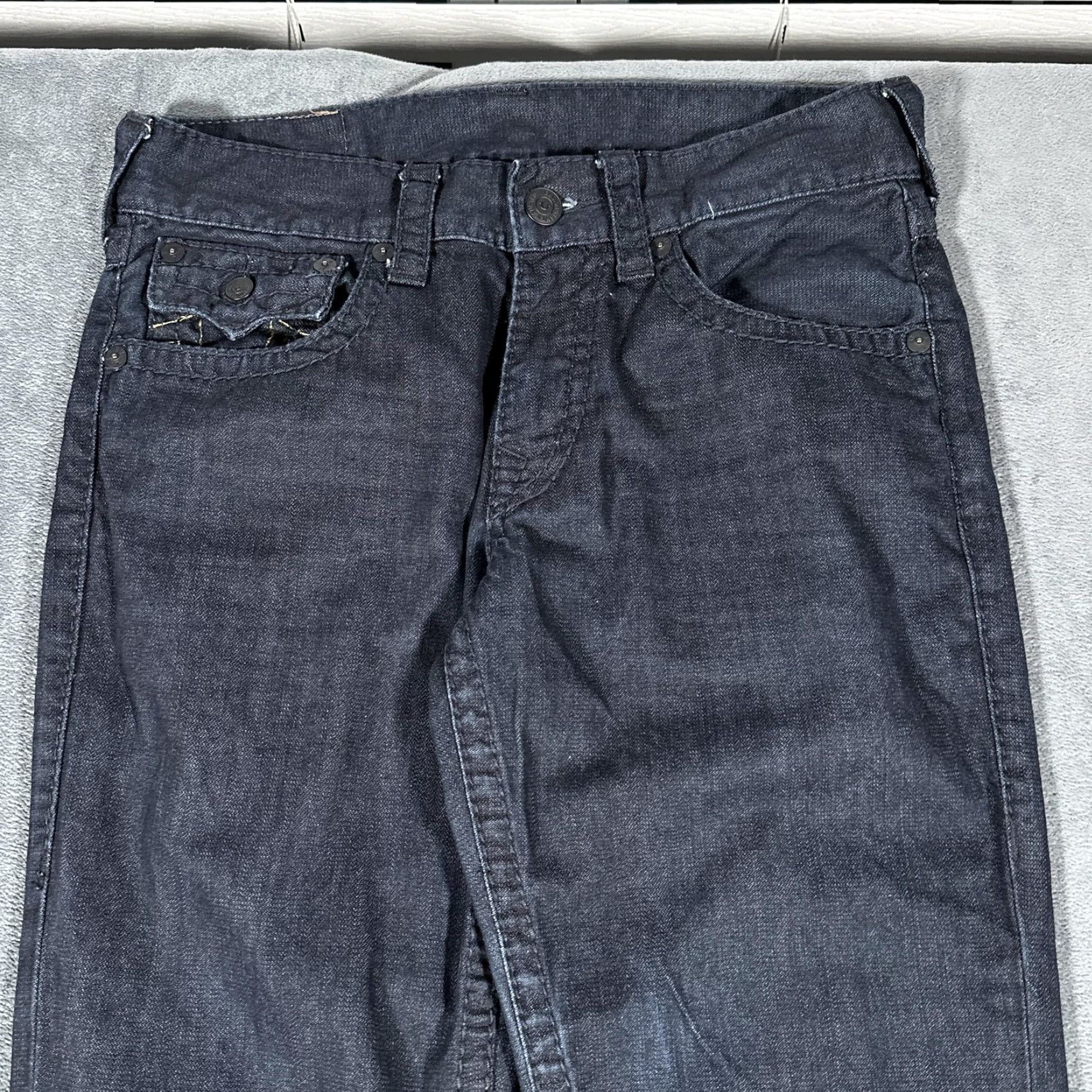 True Religion VINTAGE? No. True Religion Jeans Mens 31x33 Blue Section Straight 5-Pocket Denim Dark Blue World Tour Mens 31 Regular Cotton Jeans Size US 31 - 2 Thumbnail