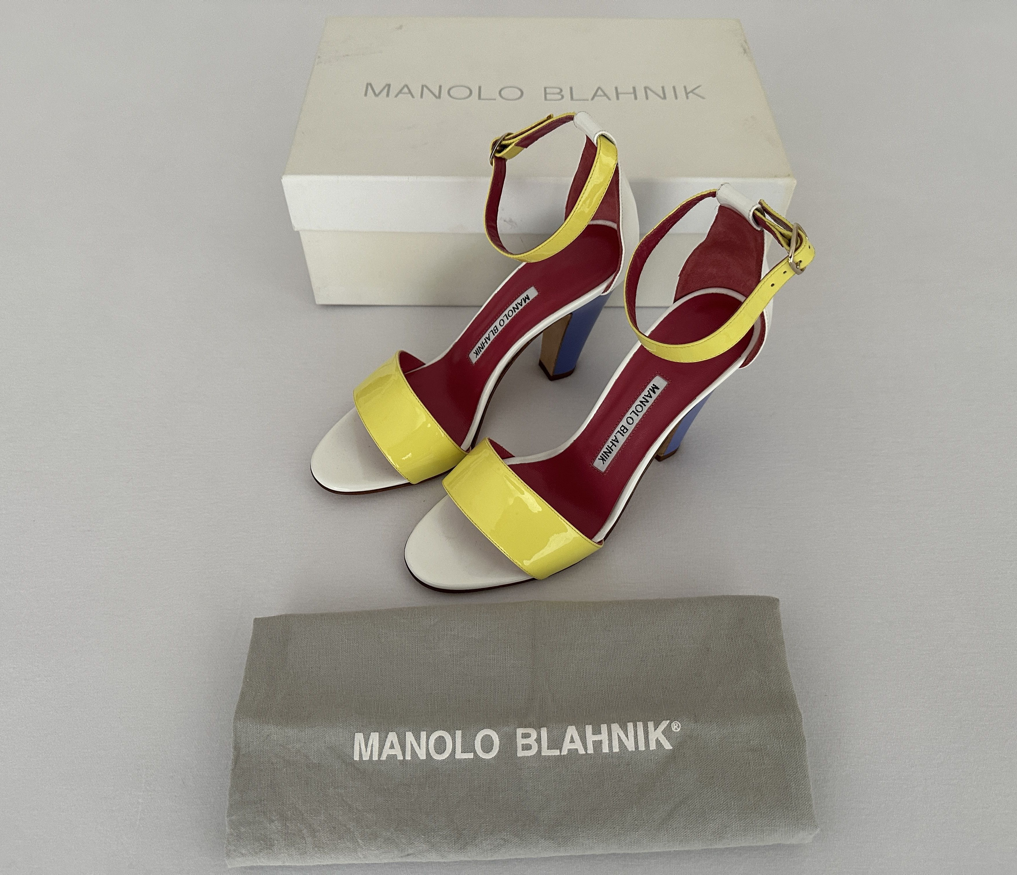 image of Manolo Blahnik Colorblock Patent Leather Pumps Shoes in Mixed, Women's (Size 6)