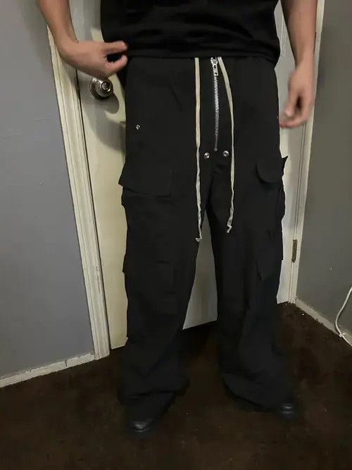 Designer Opium Style Wide Leg Drawstring Black Cargo Pant Size US 32 / EU 48 - 3 Thumbnail