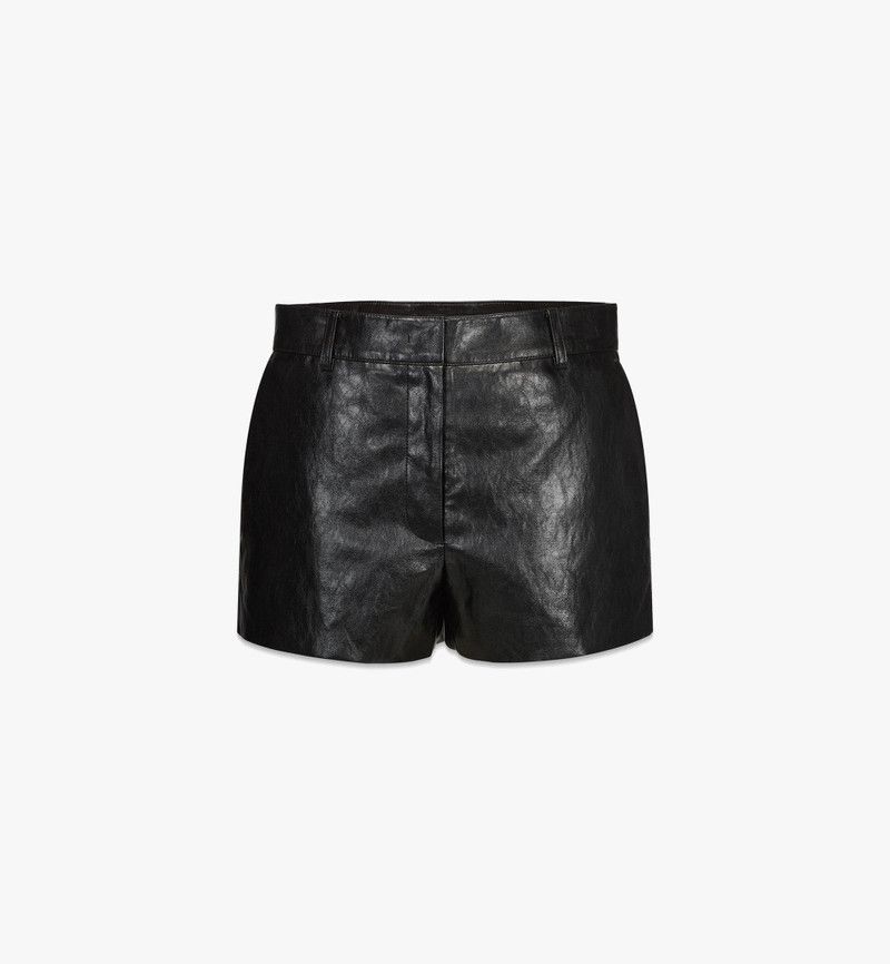 MCM o1mt1gz0126 Shorts in Crushed Faux Leather in Black Size 27" / US 4 / IT 40 - 1 Thumbnail