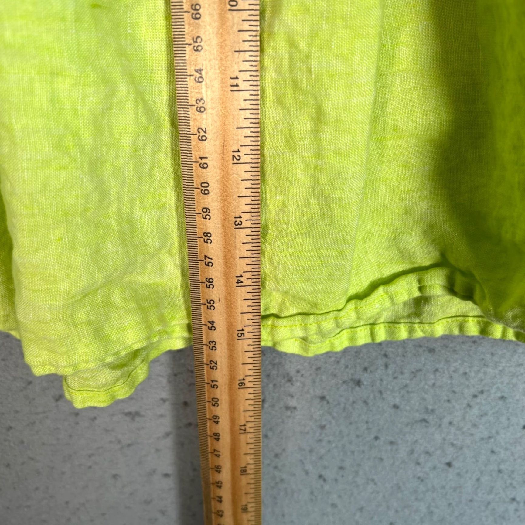 Cynthia Rowley Cynthia Rowley Skirt Womens Size Small Short A-Line Linen Neon Green Smocked Waist Casual Spring Summer Vintage No Size 28" / US 6 / IT 42 - 5 Thumbnail