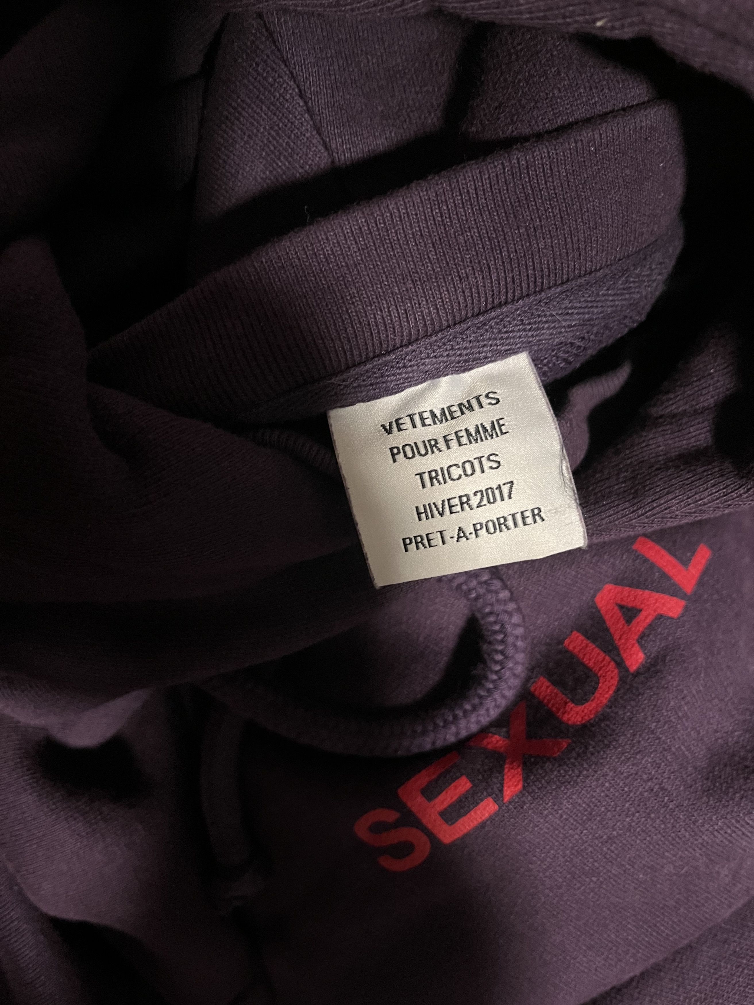 Vetements Vetements Sexual Fantasies Runway 2016 Hoodie Size US M / EU 48-50 / 2 - 9 Thumbnail