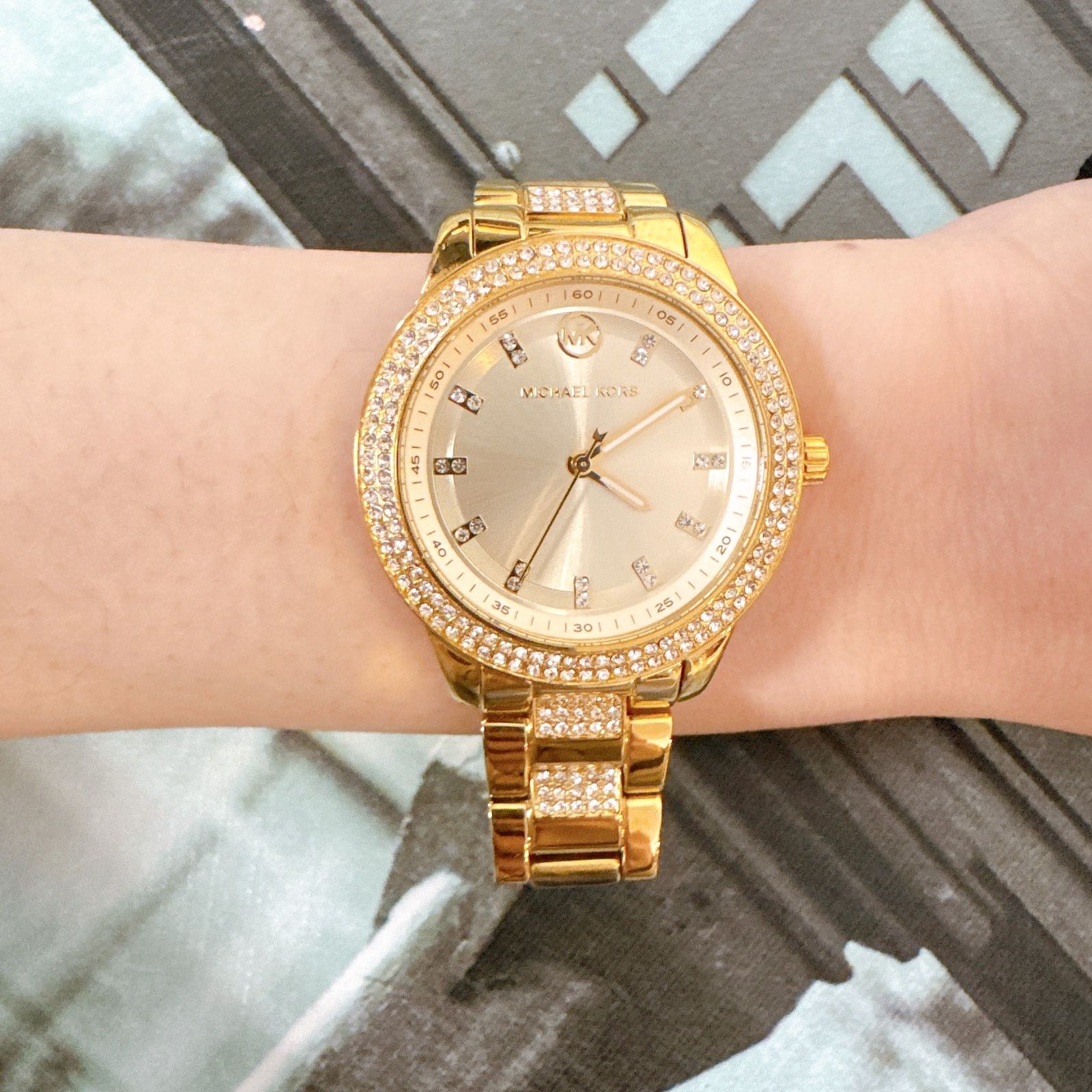 Michael Kors Michael Kors MK4575 Tibby Three-Hand Glitz Gold Steel Strap Size ONE SIZE - 6 Thumbnail