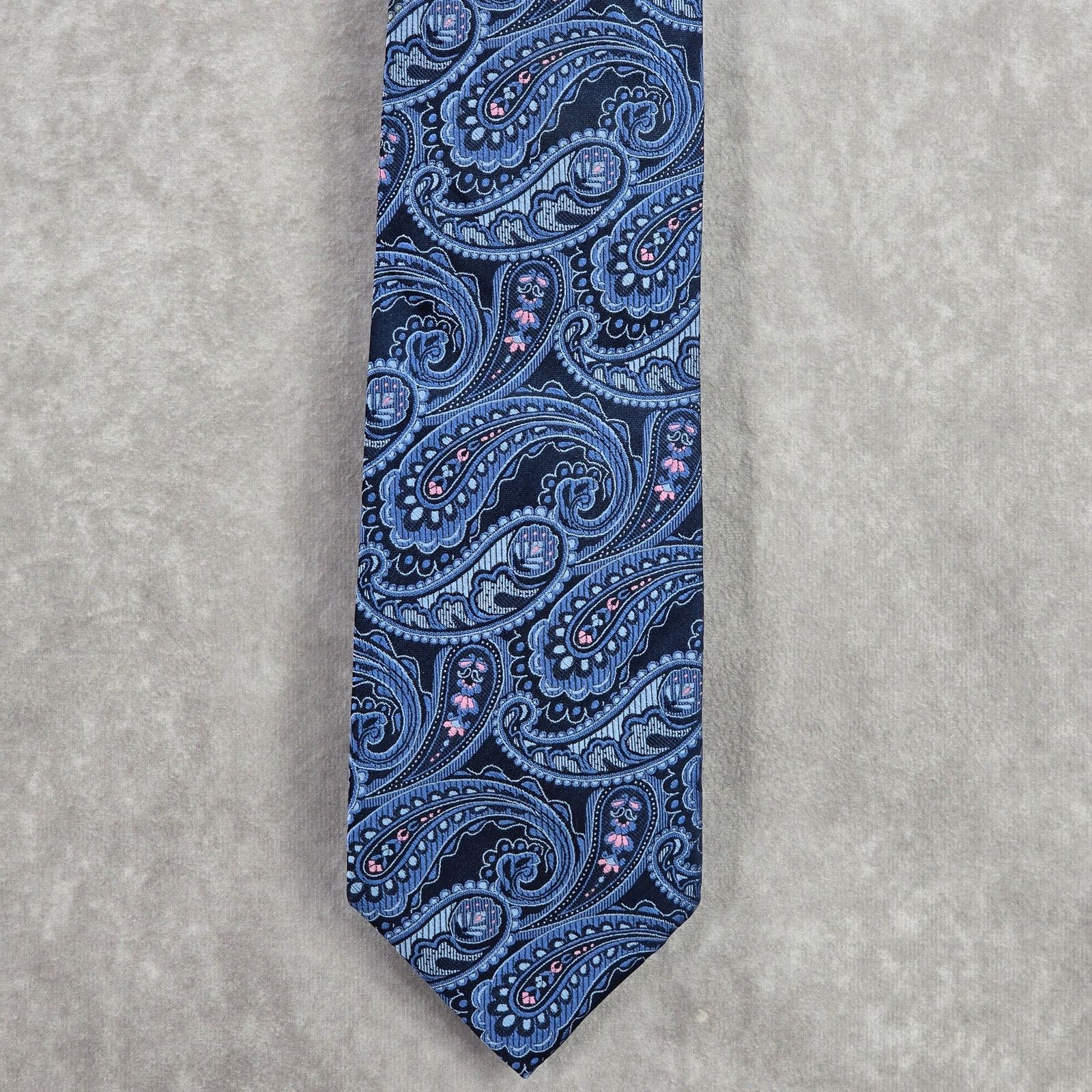Other Beau Brummel Soho Blue Floral Paisley 100% Silk Neck Tie Size 30 - 1 Thumbnail