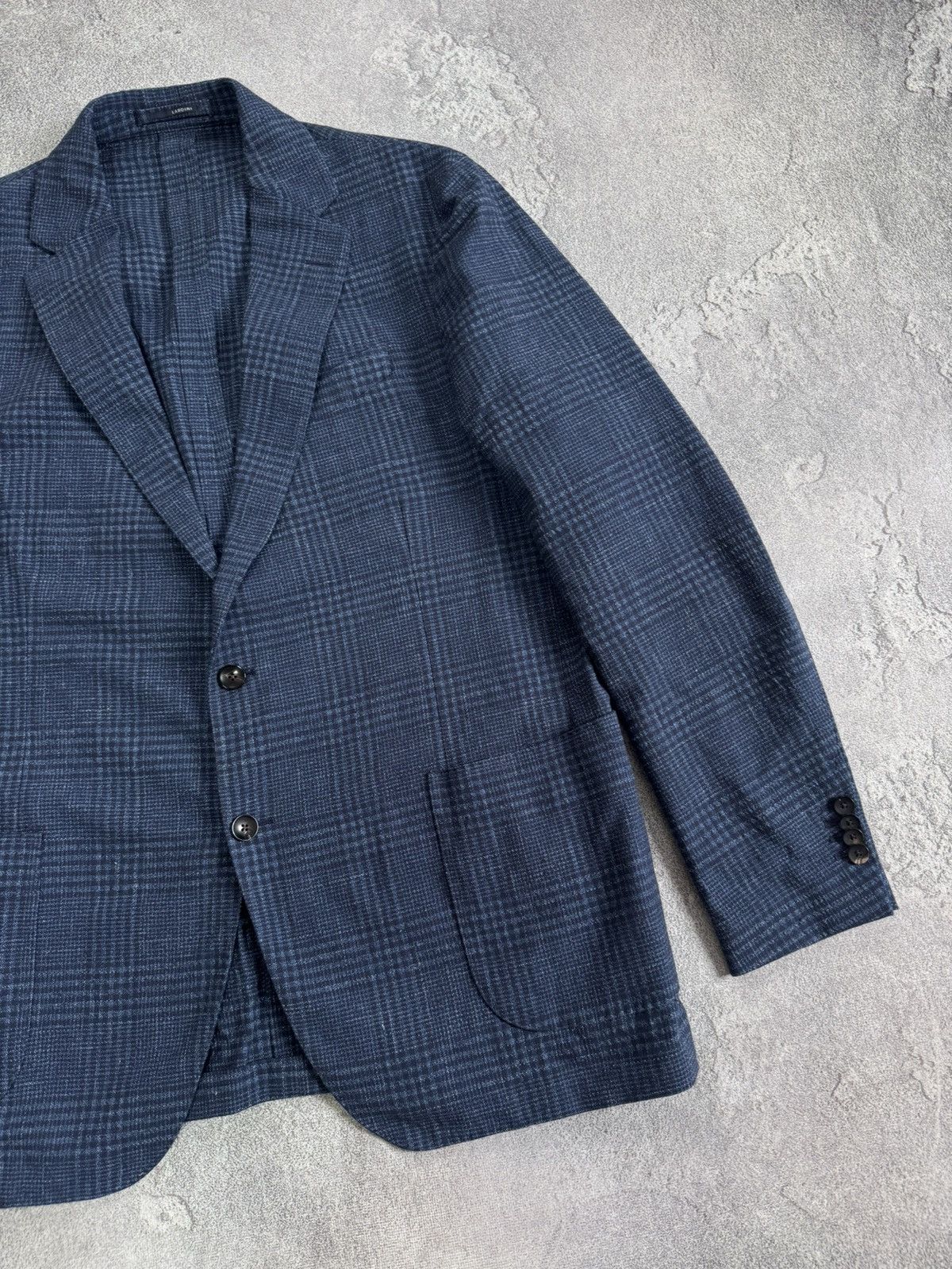 Lardini Lardini L/XL Chekered blue blazer button up jacket casual Size US L / EU 52-54 / 3 - 7 Thumbnail