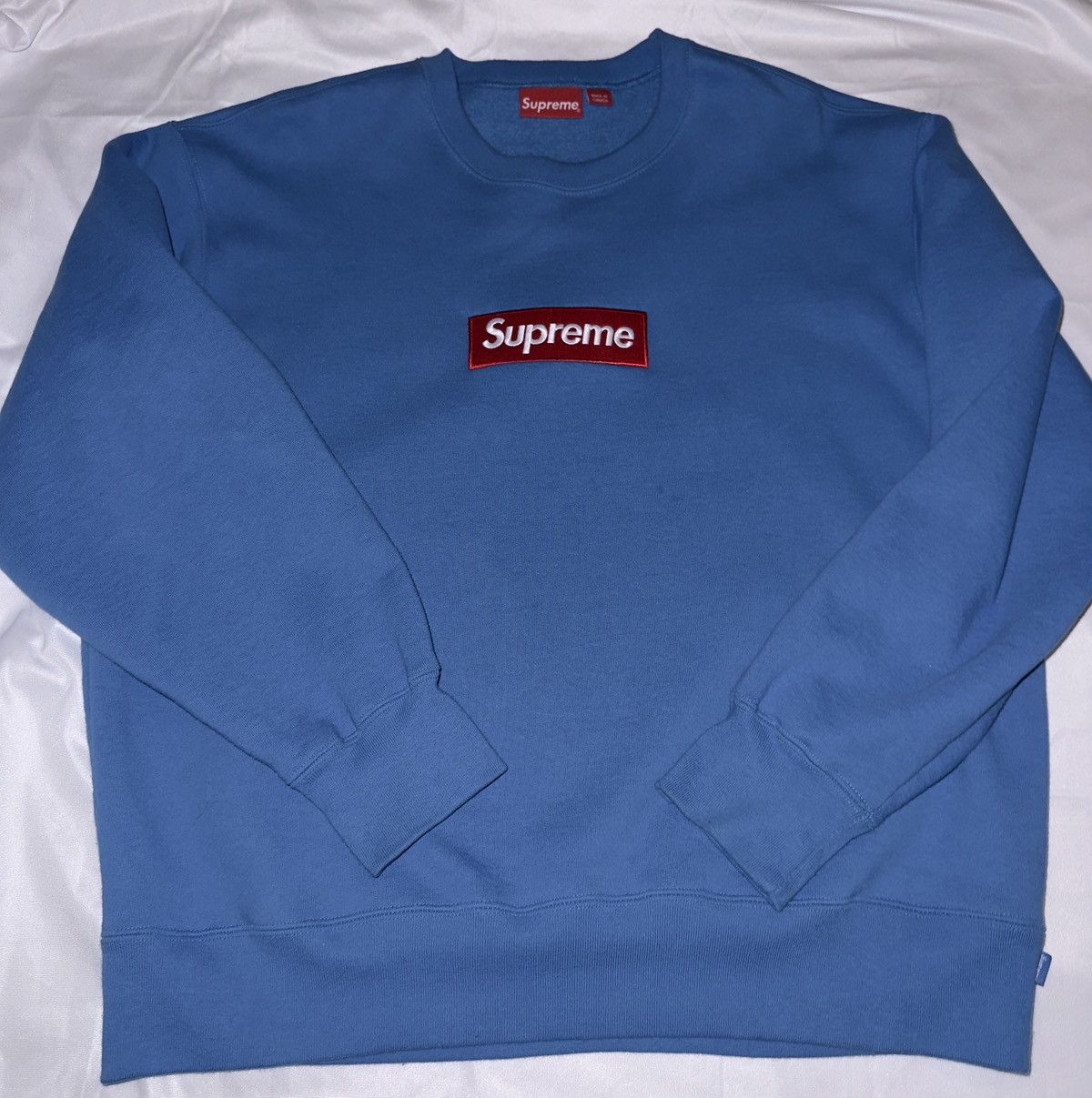 Supreme Supreme Box Logo Crewneck Blue | Grailed