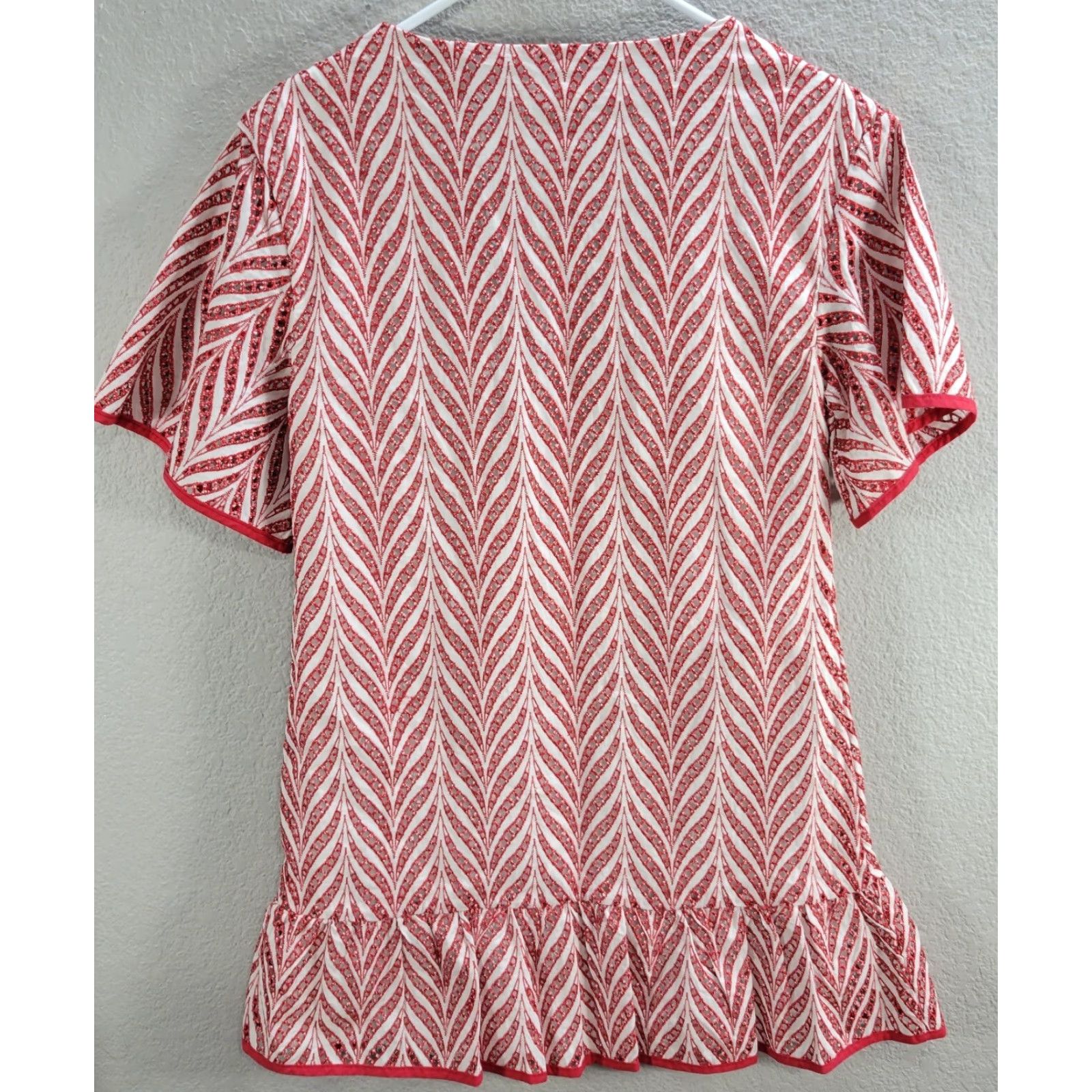 Vintage Lovers + Friends Kayden Red Lace Up Mini Dress Crochet Top Tunic Boho Chic S NWT Shirt Womens Size S / US 4 / IT 40 - 7 Thumbnail