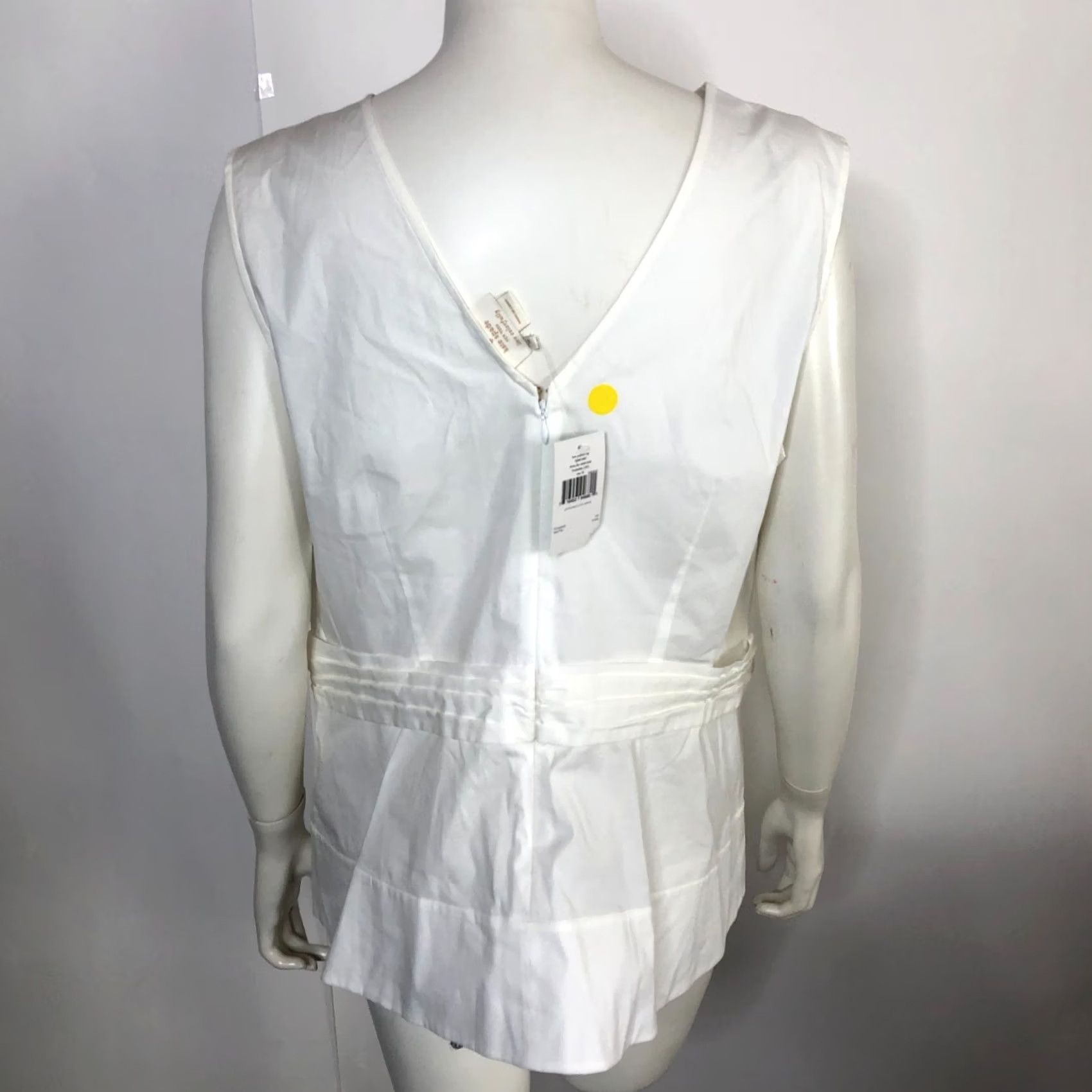 Vintage Kate Spade NEW White Blouse Top Pullover Bow Tie Peplum 16 Stained PLS READ Size L / US 10 / IT 46 - 3 Thumbnail