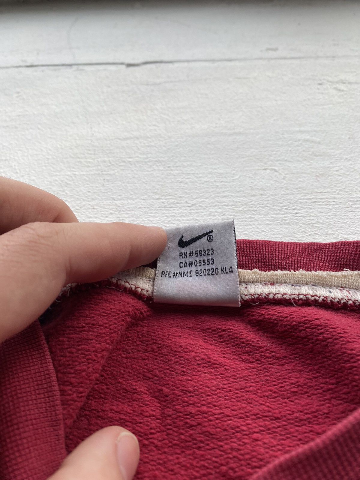 Nike × Vintage 🔥90s Nike Big Logo Swoosh Red Oversized Sweatshirt y2k rare Size US XL / EU 56 / 4 - 4 Thumbnail