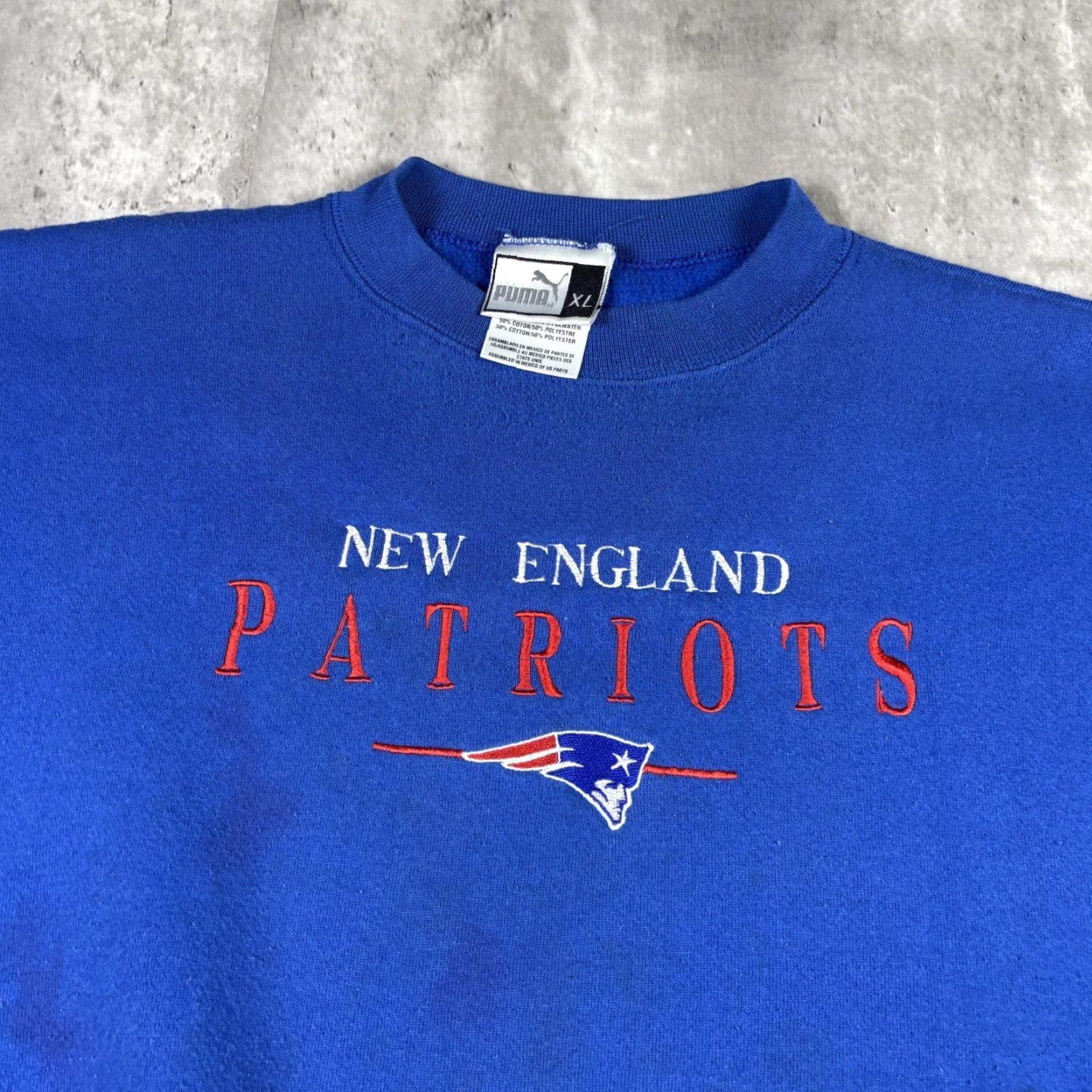 Puma VINTAGE Puma New England Patriots Crewneck Sweatshirt Adult XL Blue Graphic Print Logo Embroidered Patriots Football Mens Size US XL / EU 56 / 4 - 3 Thumbnail