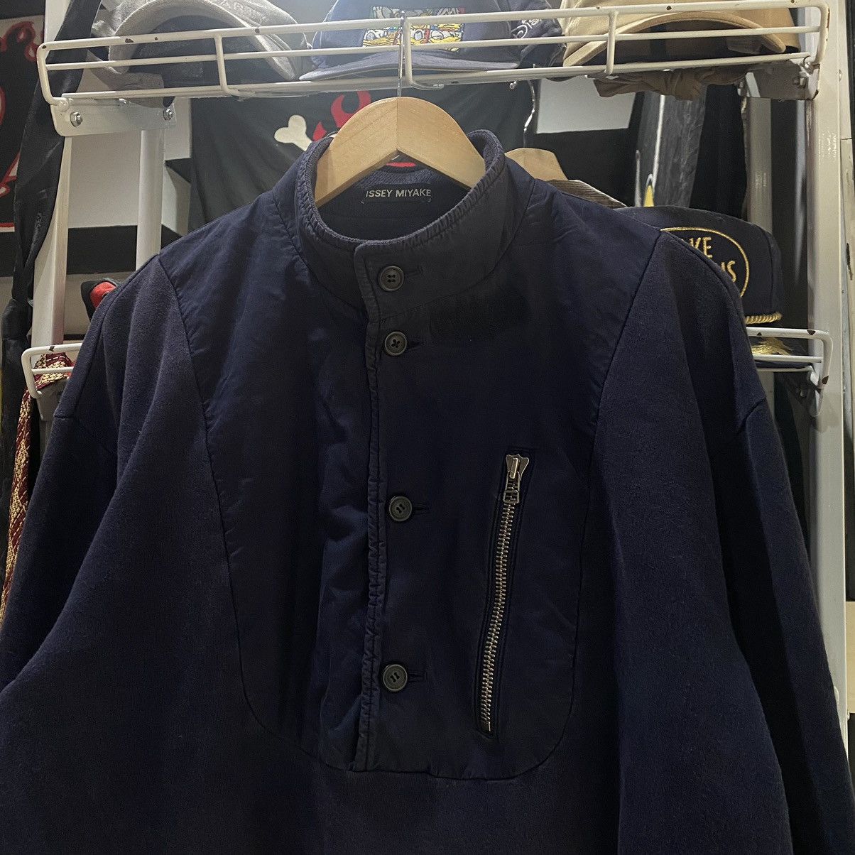 Issey Miyake × Vintage Vintage Issey Miyake Half Button Pocket Sweaters Size US L / EU 52-54 / 3 - 6 Thumbnail