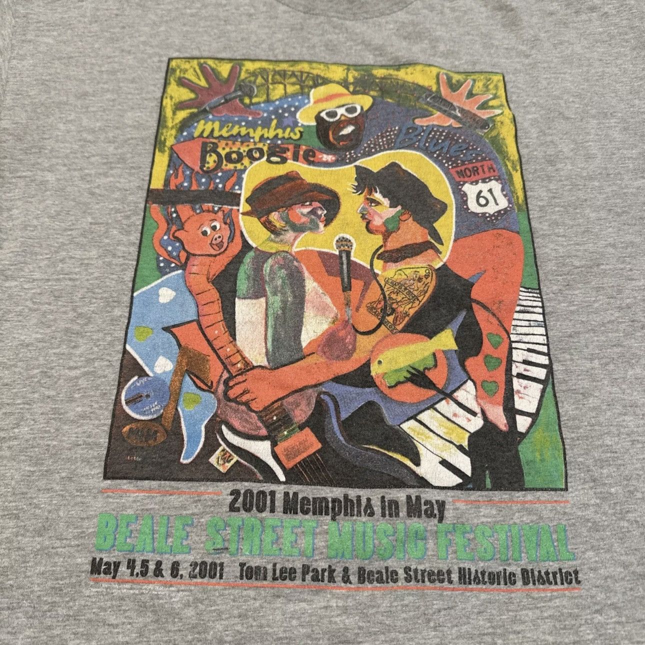 Band Tees × Hanes × Vintage Vintage Y2K Beale Street Music Festival Blues Shirt Memphis Size US L / EU 52-54 / 3 - 2 Thumbnail