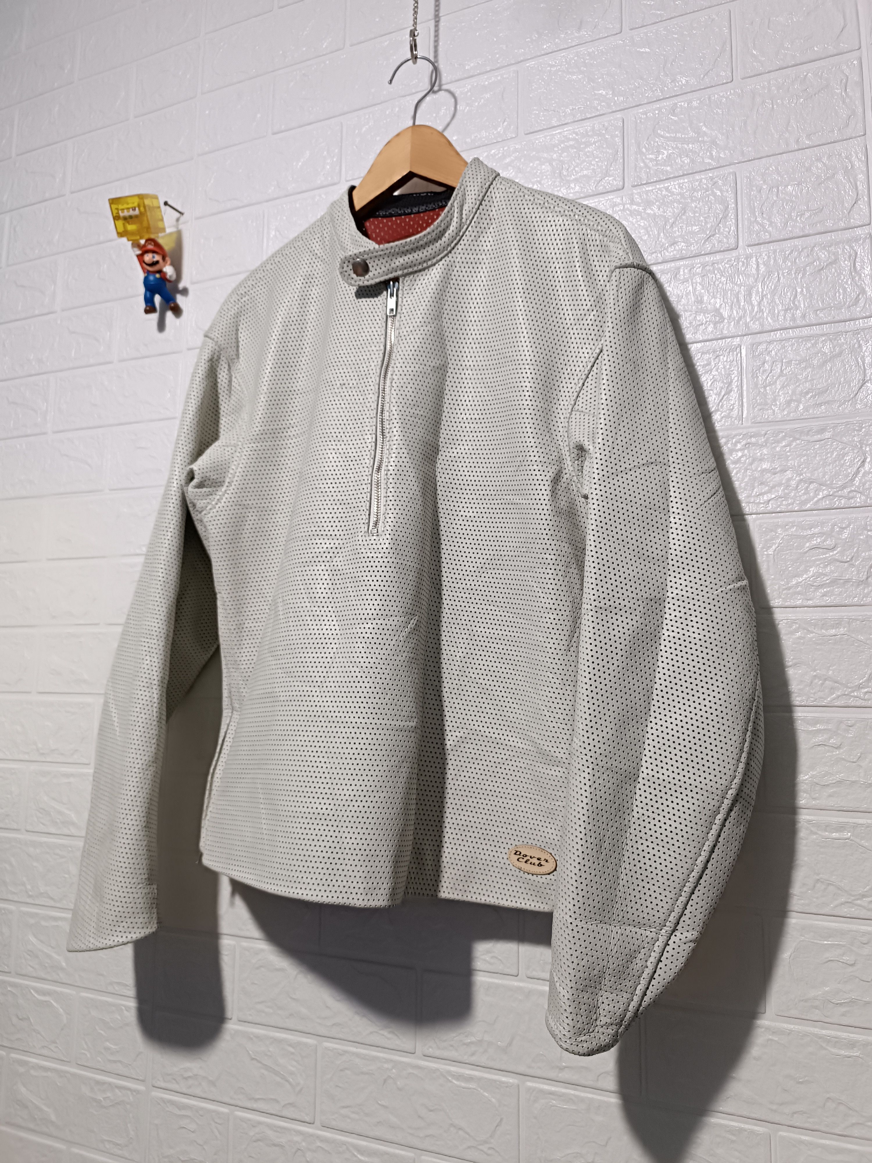 Japanese Brand Dover Club Mesh Riding Leather Half Zip Jacket Size US M / EU 48-50 / 2 - 2 Thumbnail