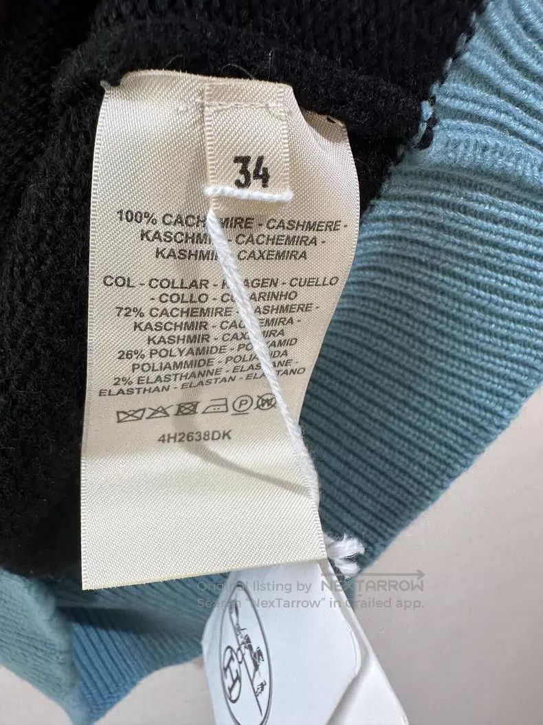 Hermes Hermes black, white, and blue goat cashmere sweater Size XXS / US 00 / IT 34 - 3 Thumbnail