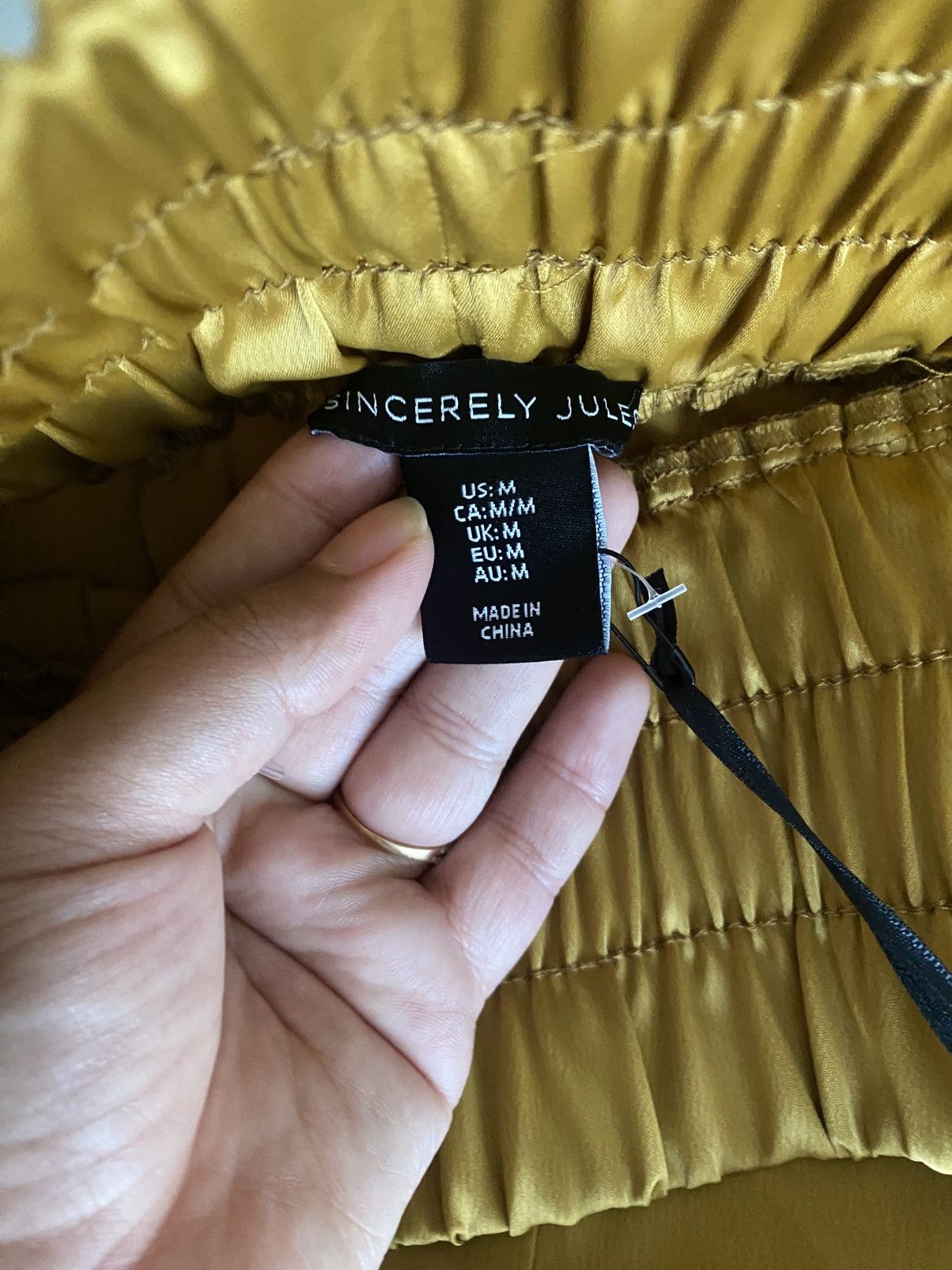 Other Sincerly Jules gold M size High Waisted Wide Leg Pants NWT Size 32" / US 10 / IT 46 - 10 Thumbnail