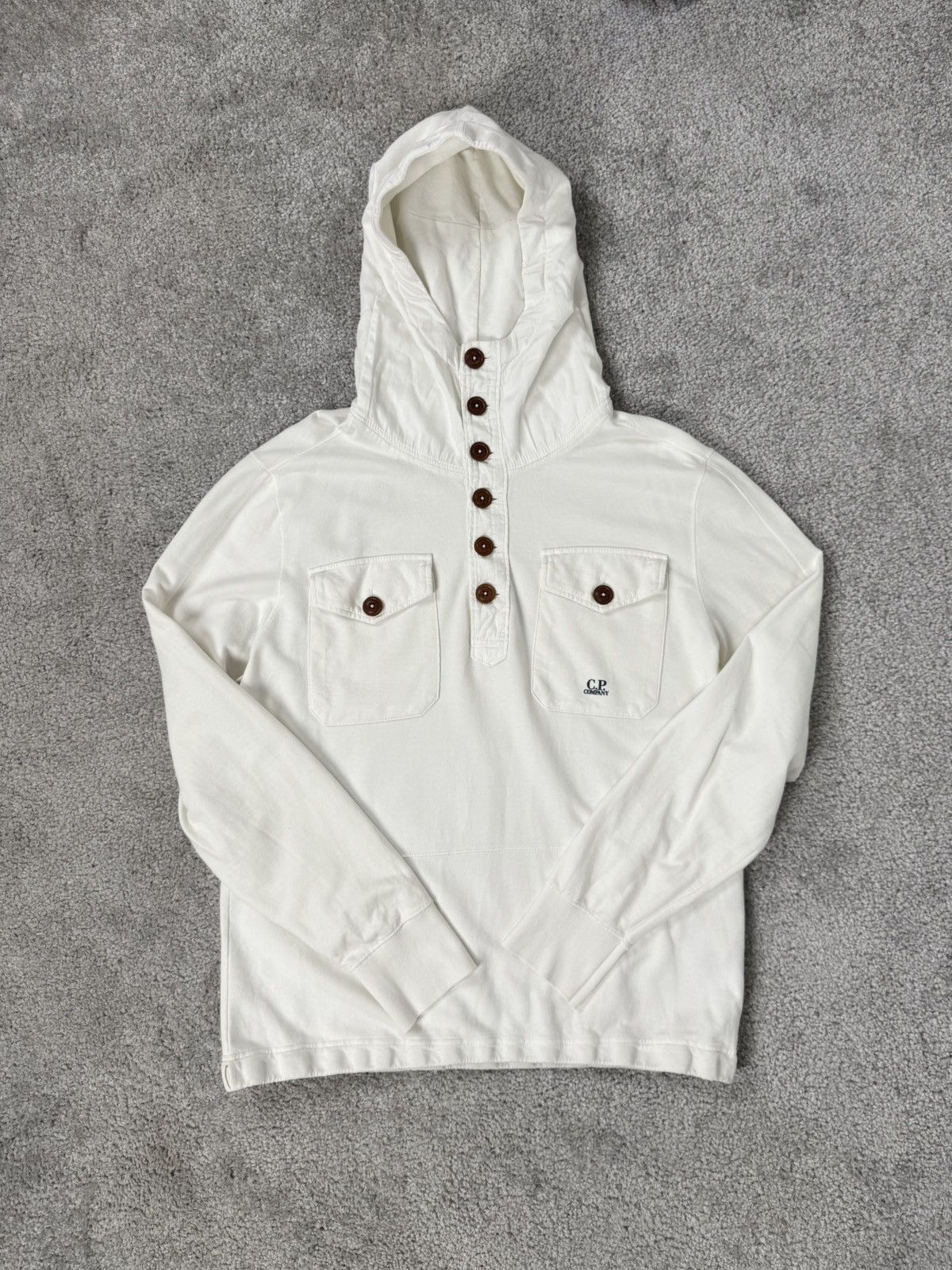 C.P. Company C.P. Company Men`s White Two Pocket Smock Hoodie Size L Size US L / EU 52-54 / 3 - 1 Thumbnail
