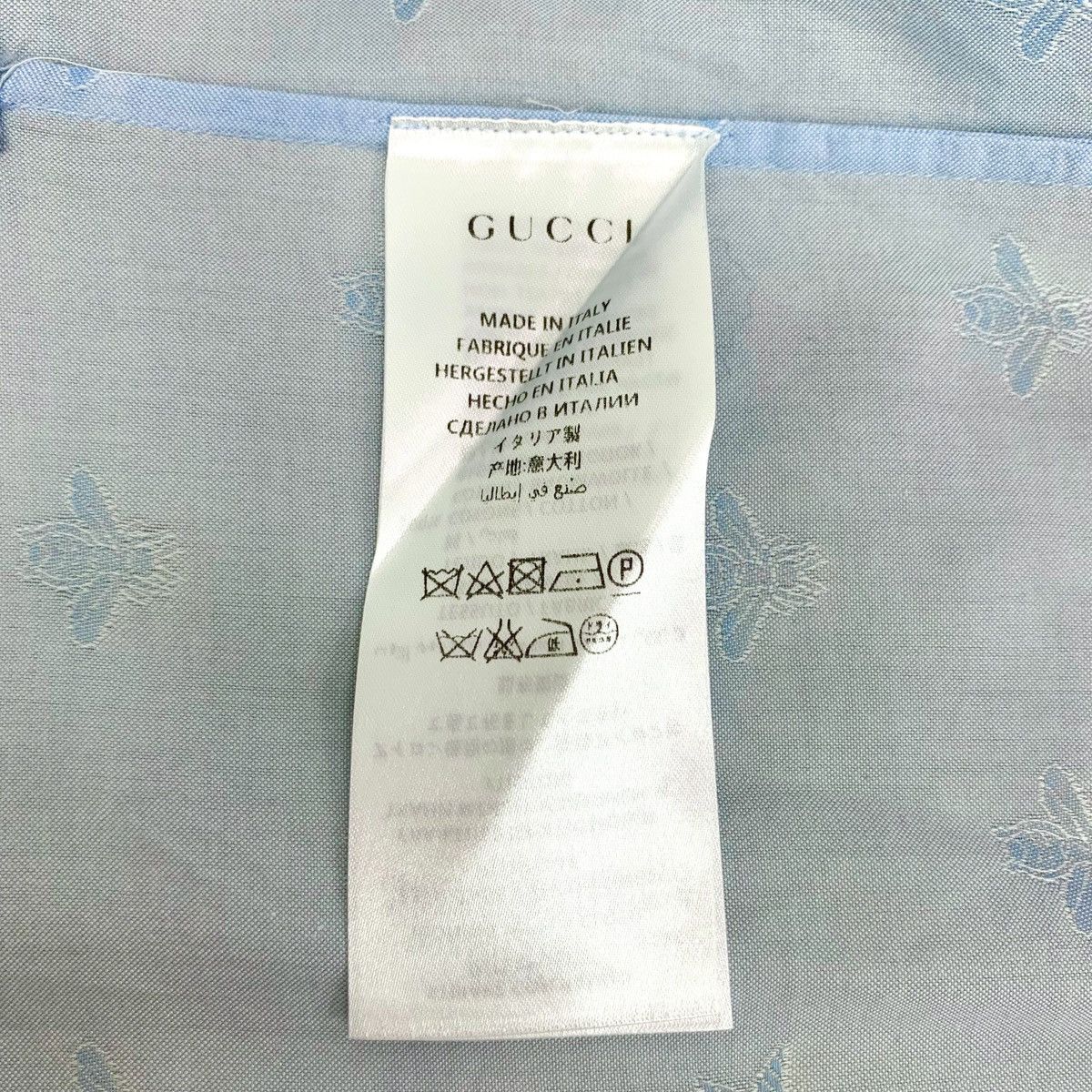 Gucci Gucci Light Blue Bee Embroidered Long Sleeve Shirt K26WX Size M / US 6-8 / IT 42-44 - 7 Thumbnail