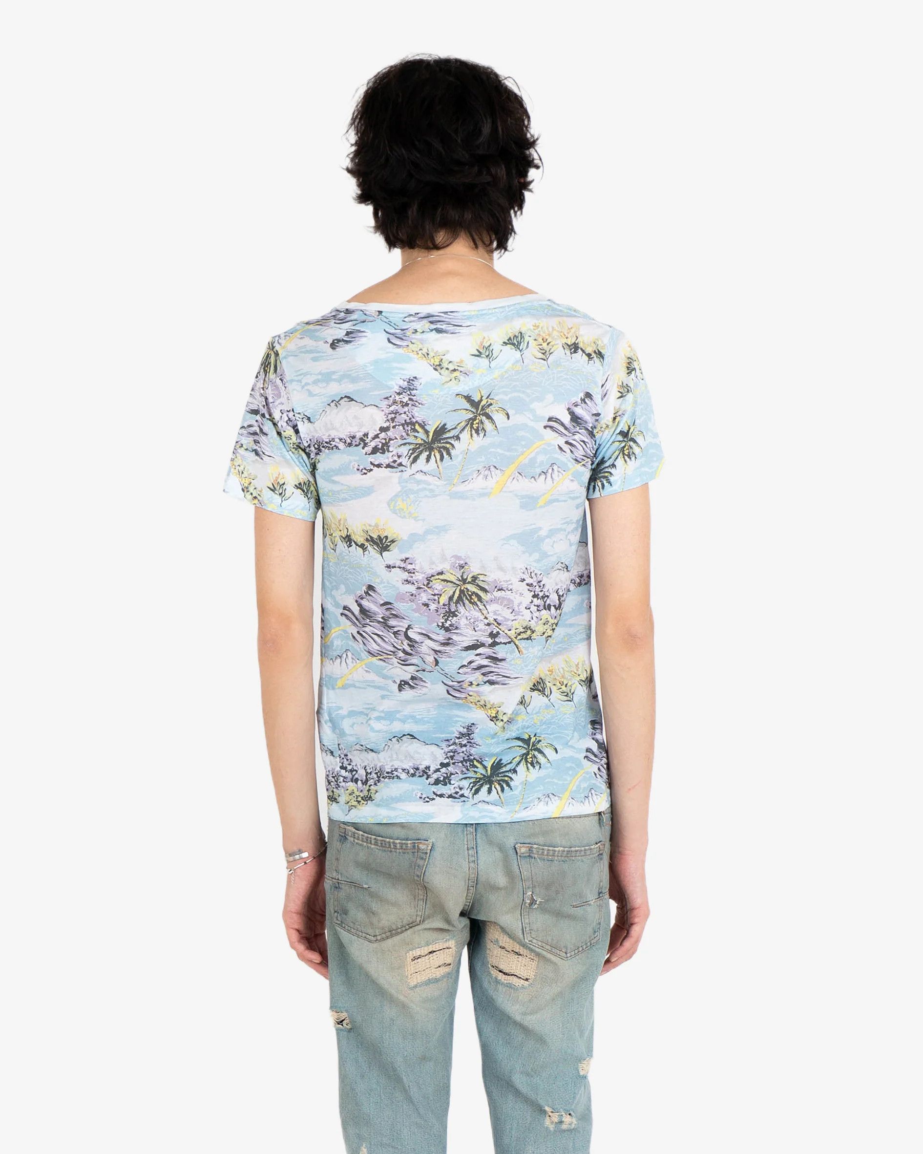 Saint Laurent Paris Blue Floral Hawaiian T-Shirt (SS16) Size US M / EU 48-50 / 2 - 7 Thumbnail