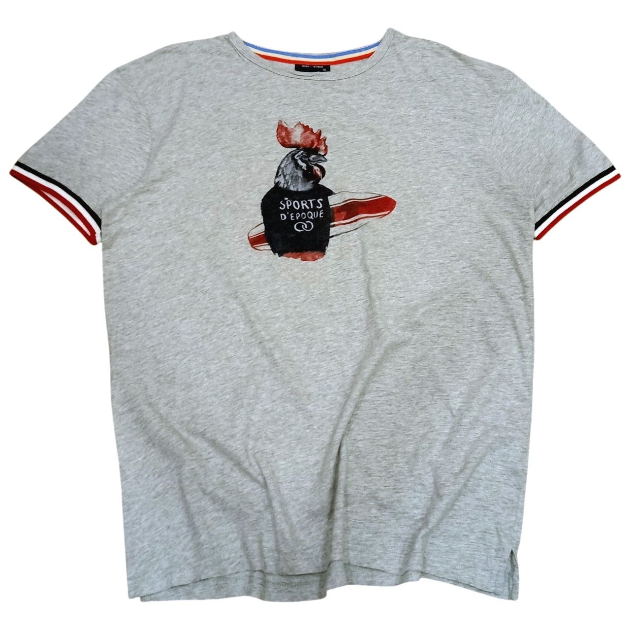 Le Coq Sportif × Vintage Rare! Sports D'Epoque Surfing Hen Ringer Tee Size US M / EU 48-50 / 2 - 1 Thumbnail