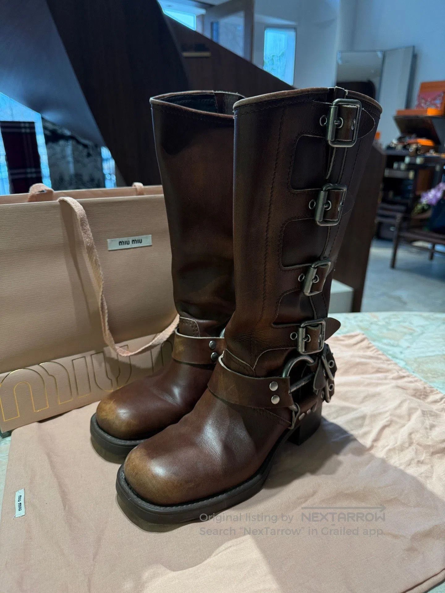 Miu Miu Miu Miu Classic Mid-Calf Leather Boots. Size US 6 / IT 36 - 1 Thumbnail
