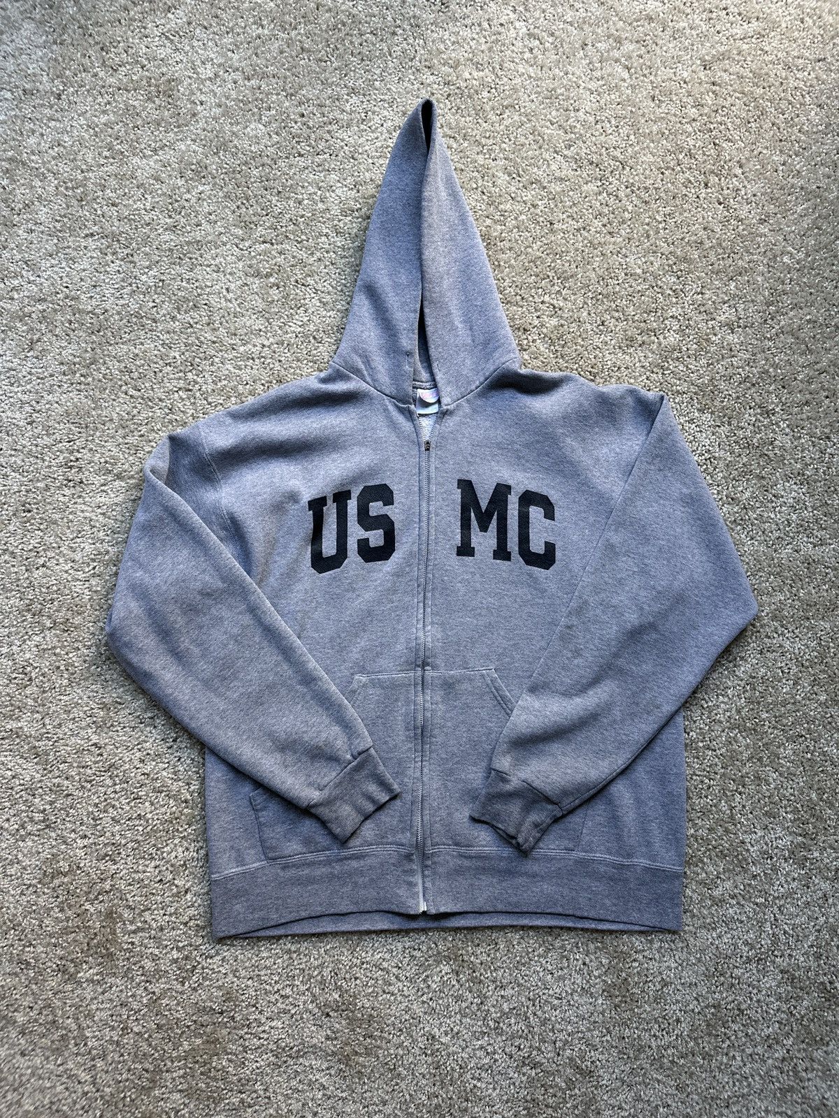 Soffe USMC Grey Zipup Hoodie Size US L / EU 52-54 / 3 - 2 Thumbnail