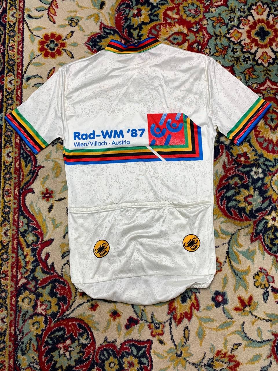 Vintage Bike Cycling Jersey Shirt Maillot Cyclism Rad WM 87 Castelli Size US M / EU 48-50 / 2 - 6 Thumbnail