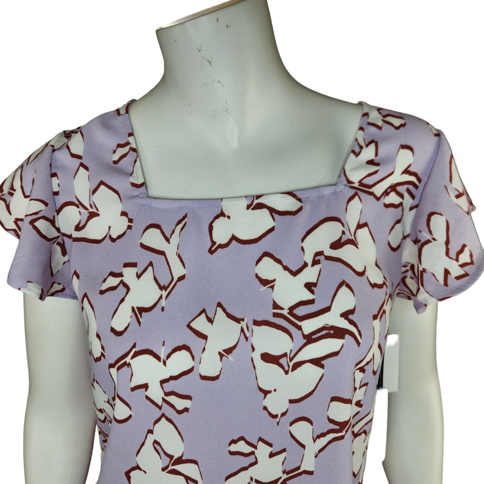 Other Halogen Purple Charlie Floral Back Blouse Women XS Size XS / US 0-2 / IT 36-38 - 2 Thumbnail