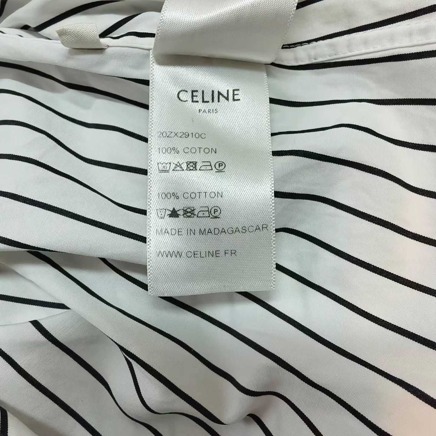 Celine CELINE Black and White Striped Shirt Size S / US 4 / IT 40 - 5 Thumbnail
