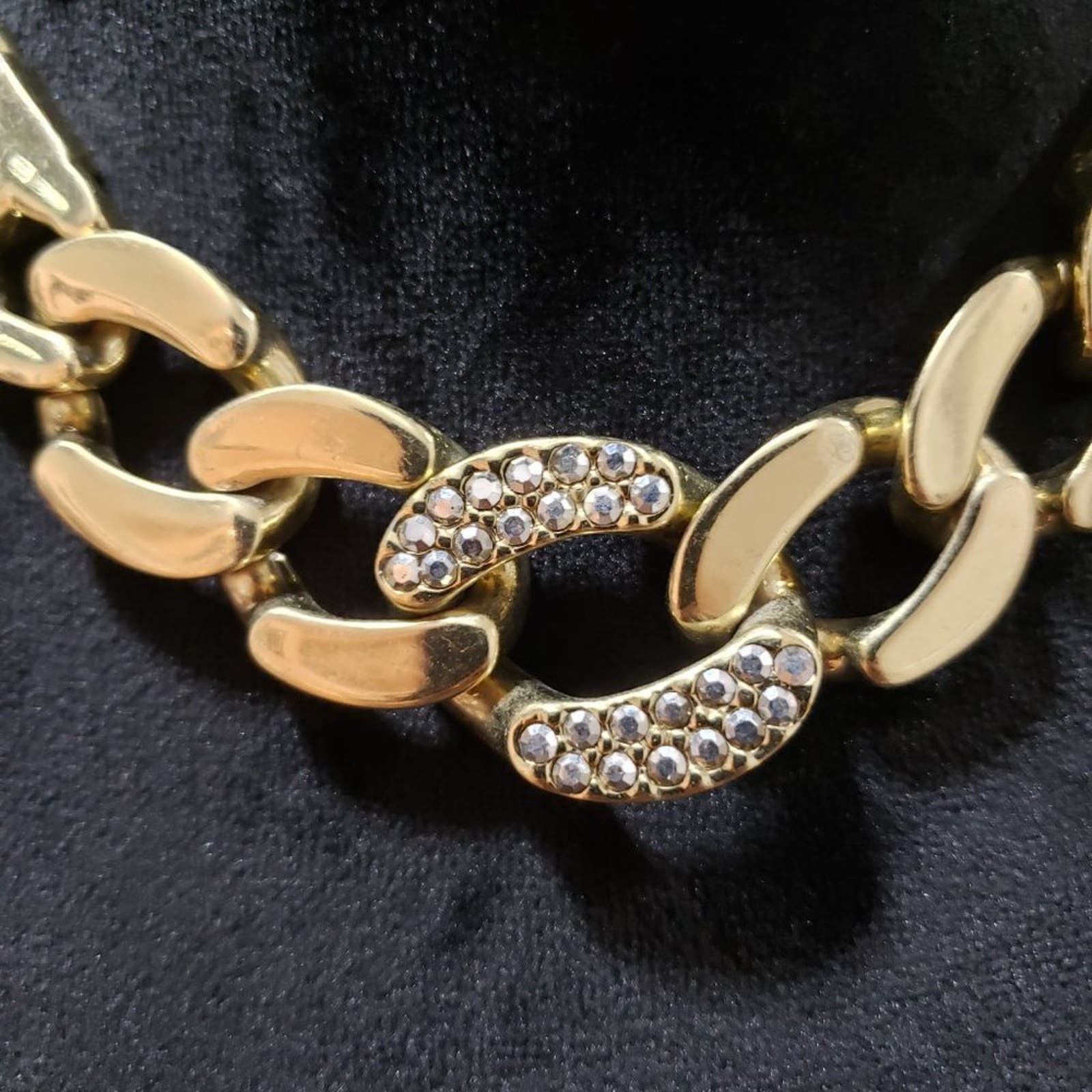 Express Express Fashion Chunky Studded Gold Tone Link Chain Necklace Size ONE SIZE - 3 Thumbnail