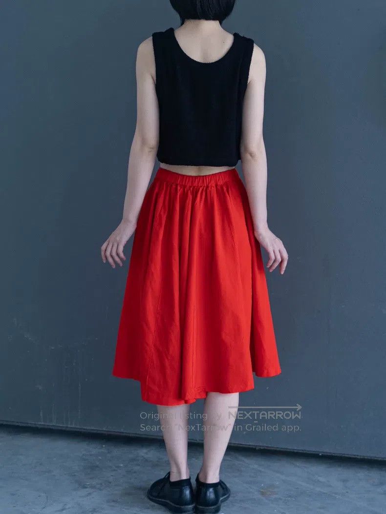 Other Comme Des Garcons size XS Red spliced half skirt Size 23" - 4 Thumbnail