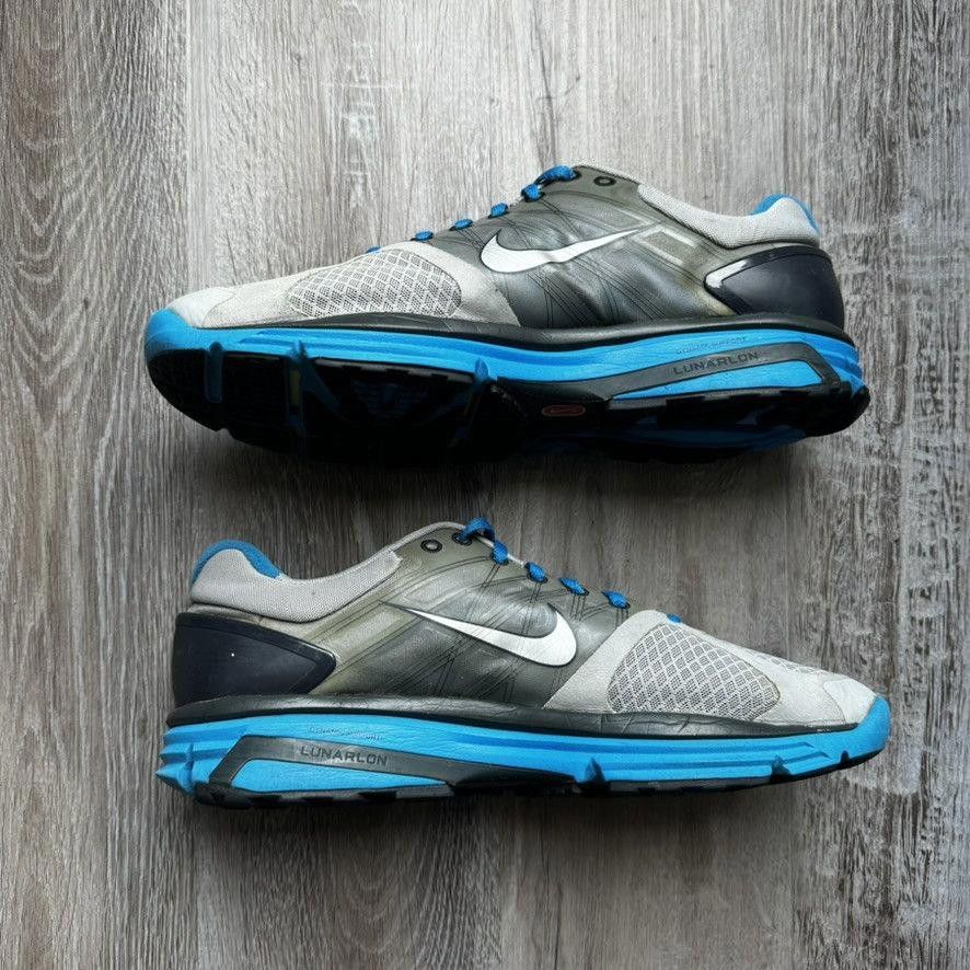 Nike NIKE • Lunarglide+ 2 "Grey/Blue" (12M) Size US 12 / EU 45 - 3 Thumbnail