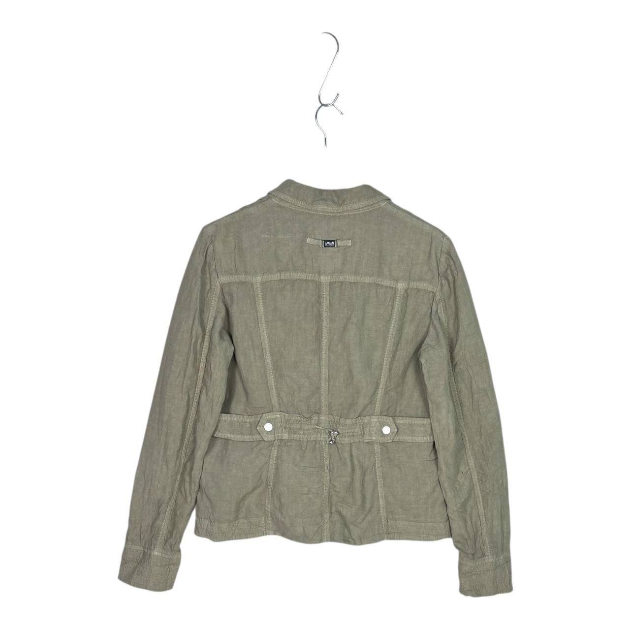 Armani Armani Collezioni 2011 Linen Moto Blazer Jacket 46 Size L / US 10 / IT 46 - 2 Thumbnail