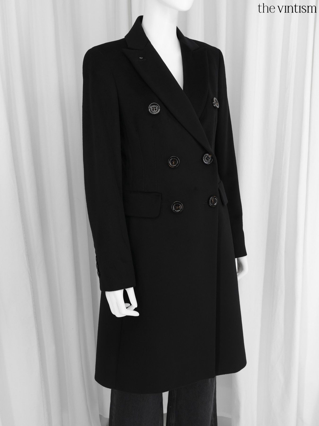 Sportmax Sportmax by Max Mara Black Virgin Wool Double-Breasted Coat Size M / US 6-8 / IT 42-44 - 1 Thumbnail