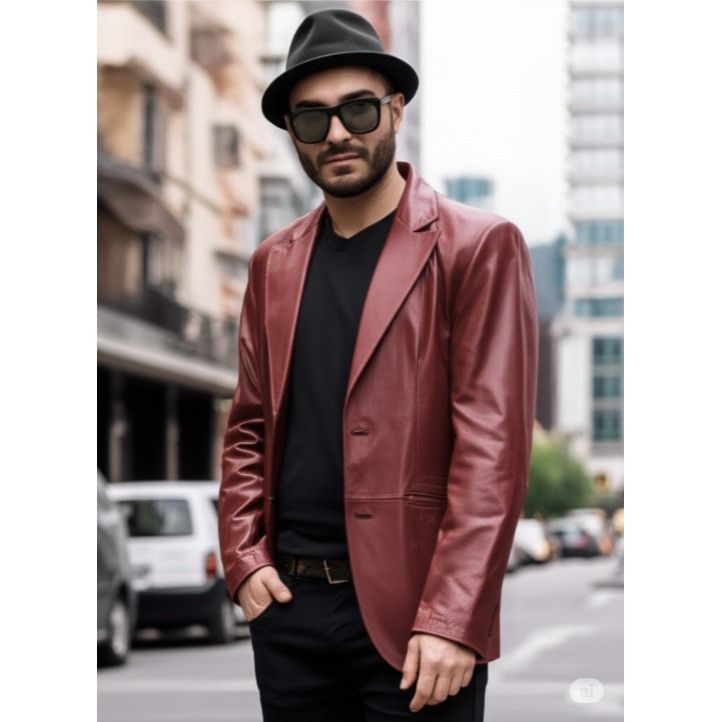 Other Kuhlman Antiquewash Genuine Leather 2 button Jacket Red Burg Size US M / EU 48-50 / 2 - 3 Thumbnail