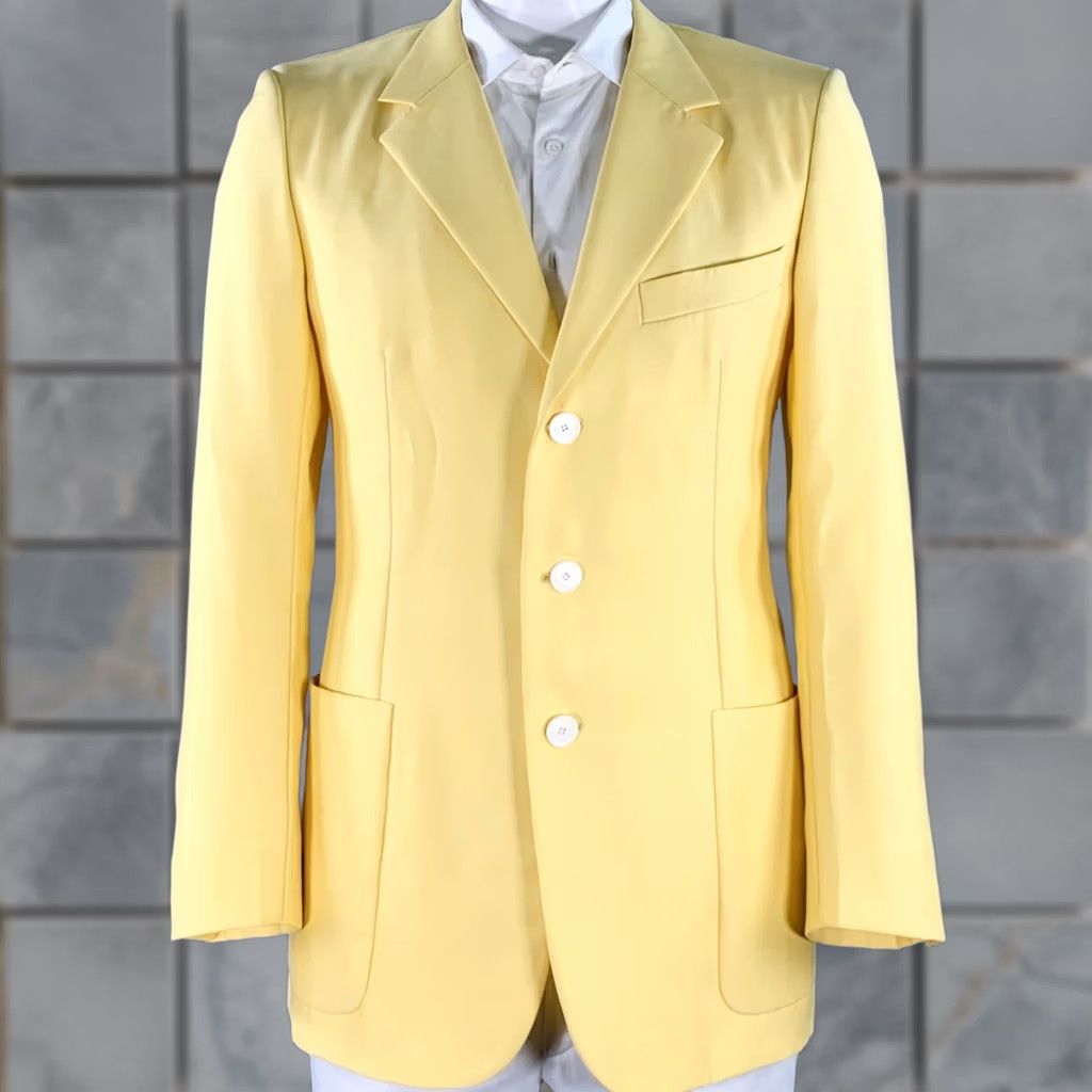 Lanvin LANVIN Size 42 Yellow Wool Silk Notch Lapel Sport Coat Size US XS / EU 42 / 0 - 1 Thumbnail