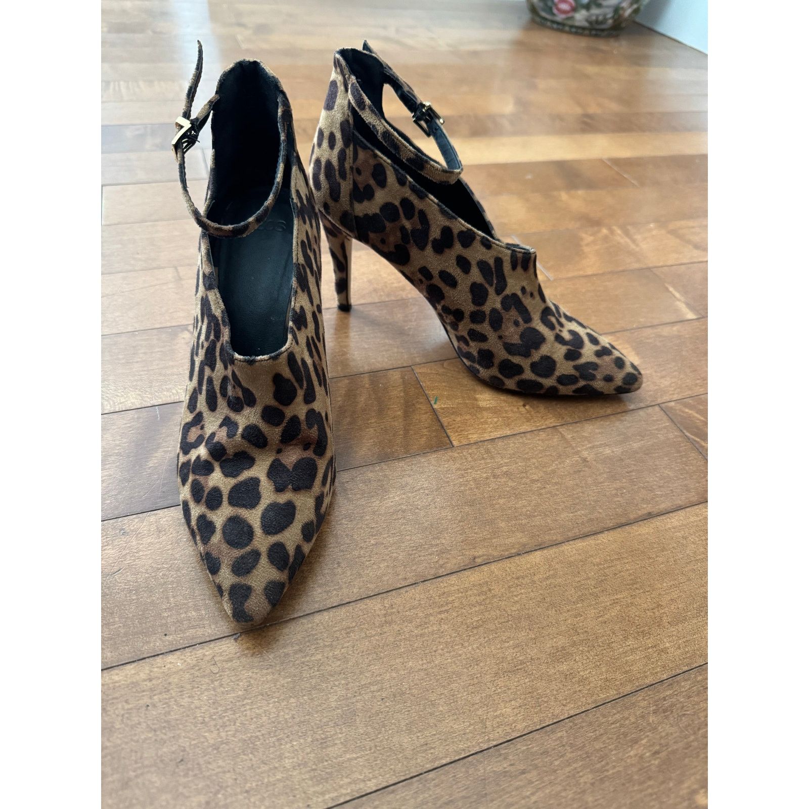 Asos Leopard print ankle straps, stiletto heel low cut booties 5 Size US 5 / IT 35 - 20 Thumbnail