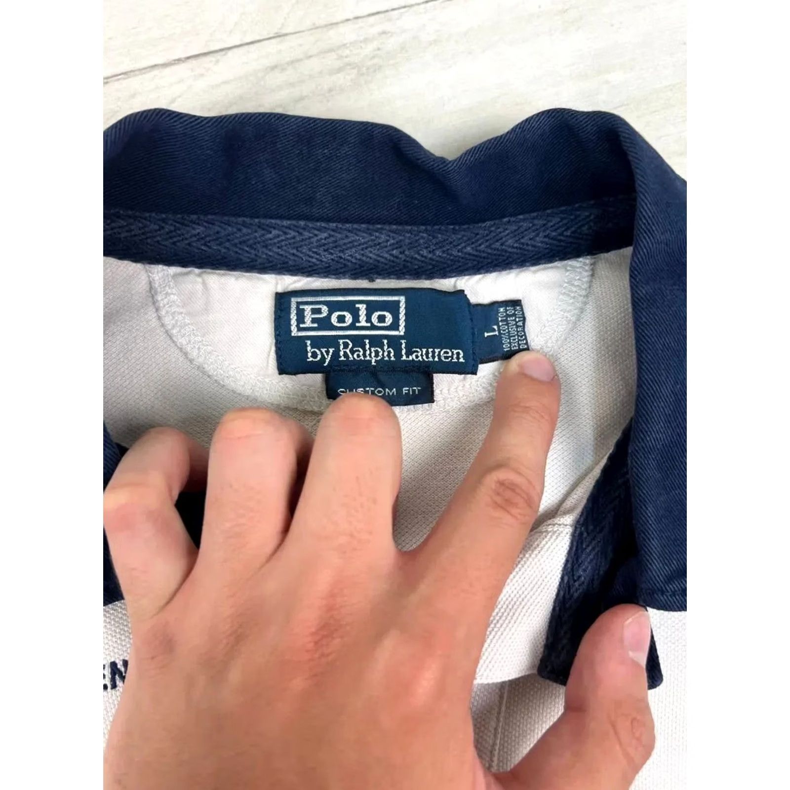 Polo Ralph Lauren Polo Ralph Lauren Polo Shirt Striped Big Pony Rugby Men L White Size US L / EU 52-54 / 3 - 7 Thumbnail