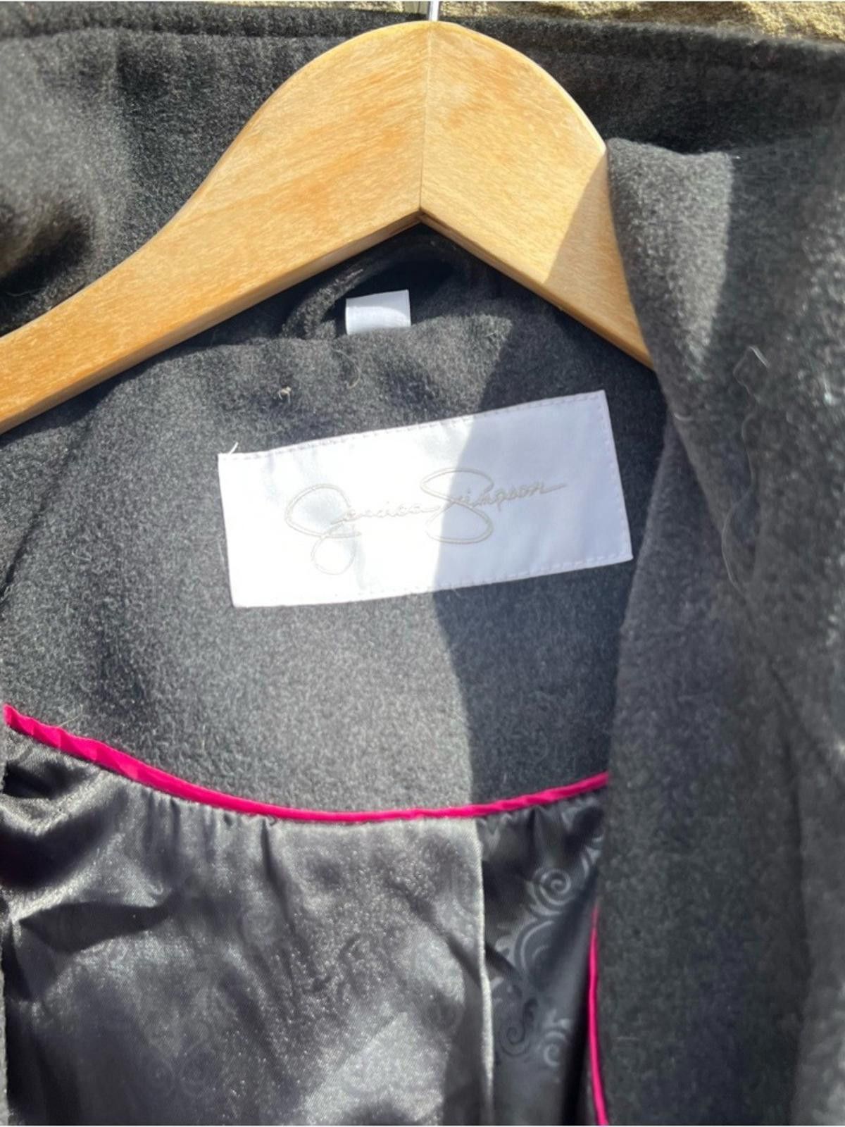 Other Jessica Simpson Gray Wool Like Button Full Zip Pea Coat Size XL / US 12-14 / IT 48-50 - 4 Thumbnail