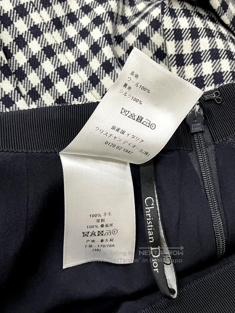 Dior Dior Black and White Sutra ‮ Qiandian ‬ Bird Plaid Skirt S Size 25" / US 0 / IT 36 - 6 Thumbnail