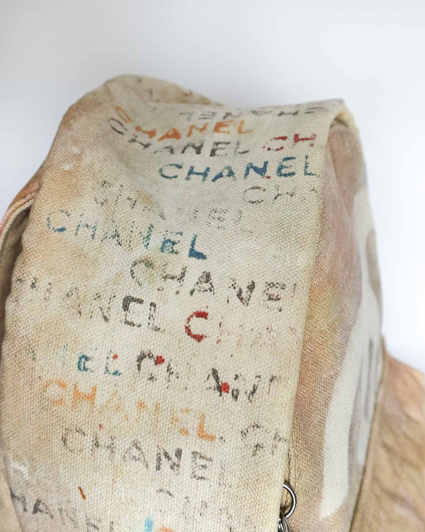 Chanel SS14 Artclass Yellow Canvas Small Graffiti Backpack Size ONE SIZE - 10 Thumbnail