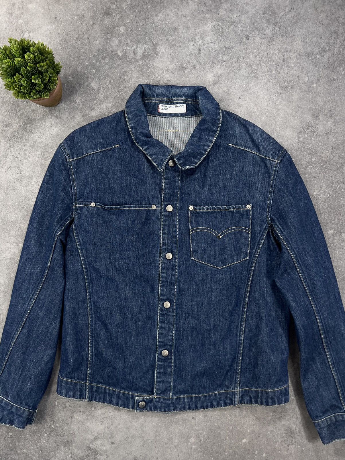 Levi's × Vintage Vintage 2001 Levi’s Denim Track Jacket Detroit Jeans Retro Size US M / EU 48-50 / 2 - 2 Thumbnail