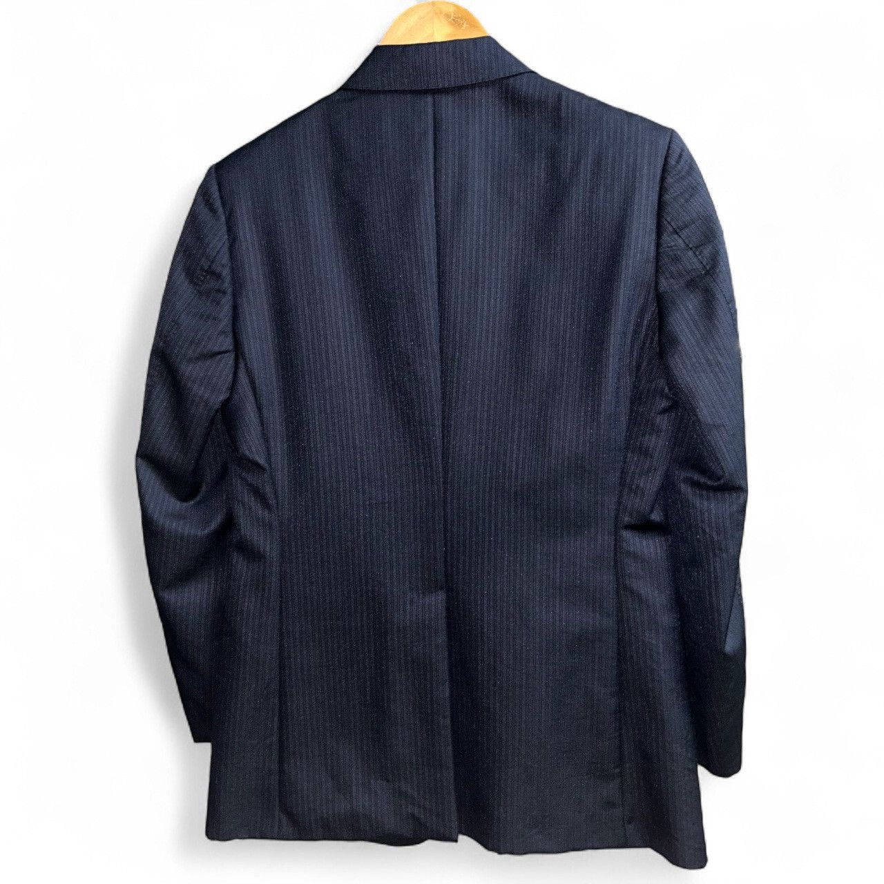 Gucci Mens Navy Printstripe Wool Silk Blend Blazer Size 48R - 3 Thumbnail