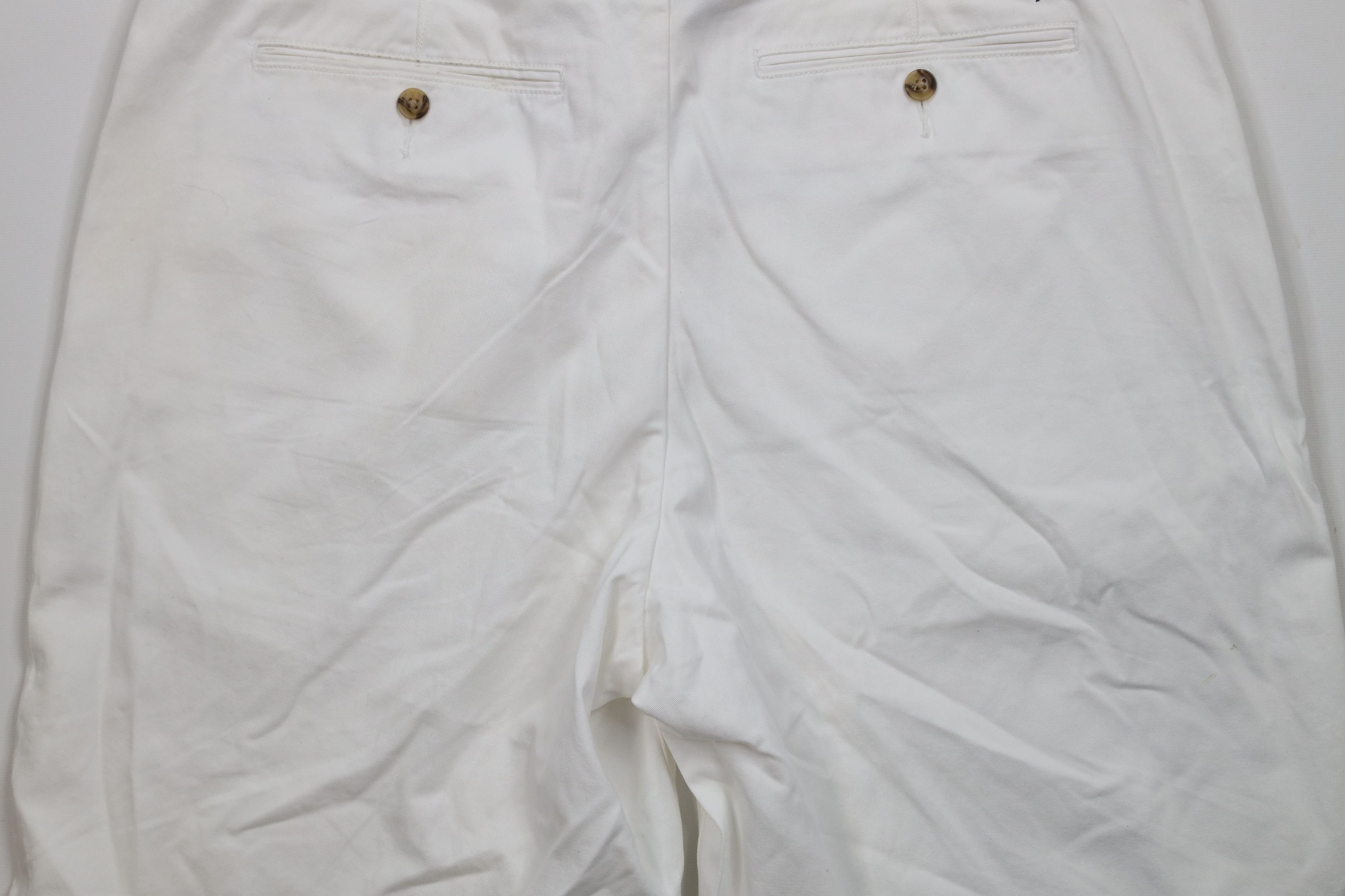 Ralph Lauren × Vintage Vintage Ralph Lauren Relaxed Fit Chino Shorts White Cotton Size US 36 / EU 52 - 11 Thumbnail