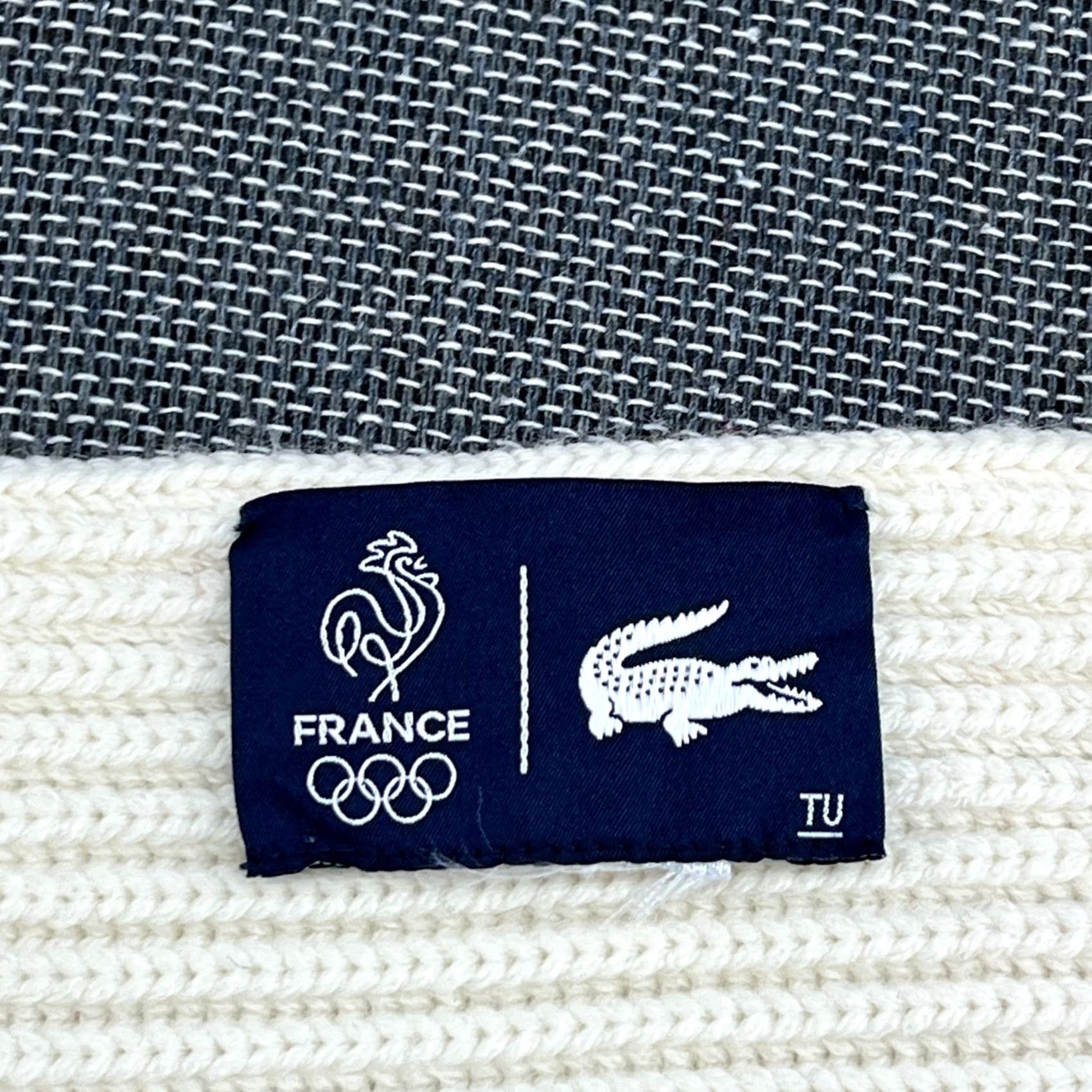 Lacoste LACOSTE France Olympic Games Tribute Scarf Limited Edition 100% Wool Crocodile • Unisex Wool Scarf • Multicolor Flag Theme • 70 Inches Size ONE SIZE - 4 Thumbnail