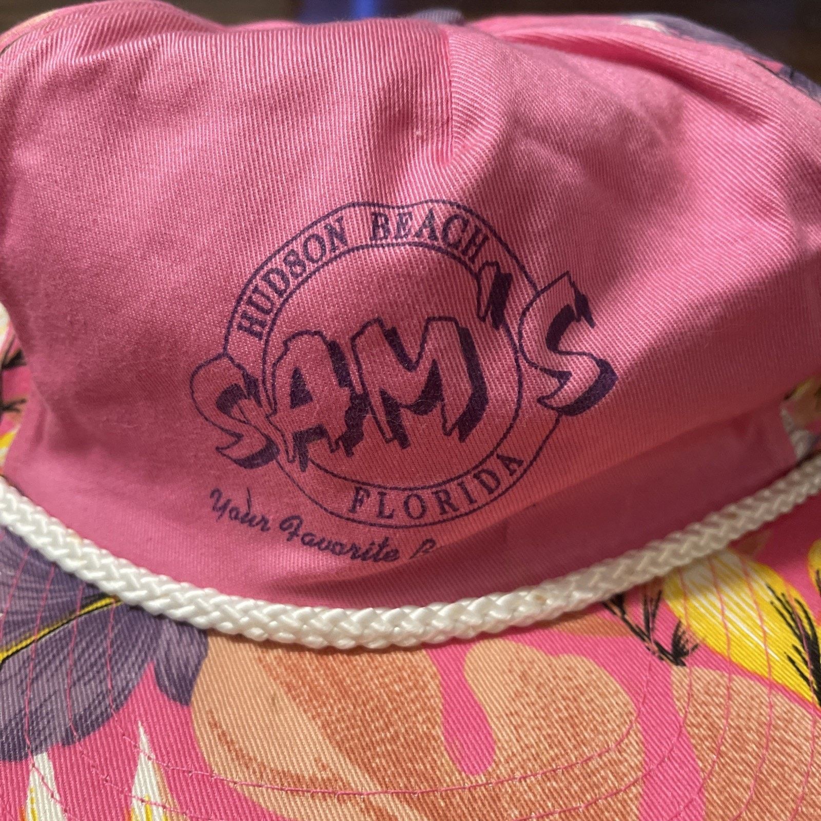 Hudson Vintage Sams Beach Bar Adjustable Cap Hudson Florida Pink Size ONE SIZE - 2 Thumbnail