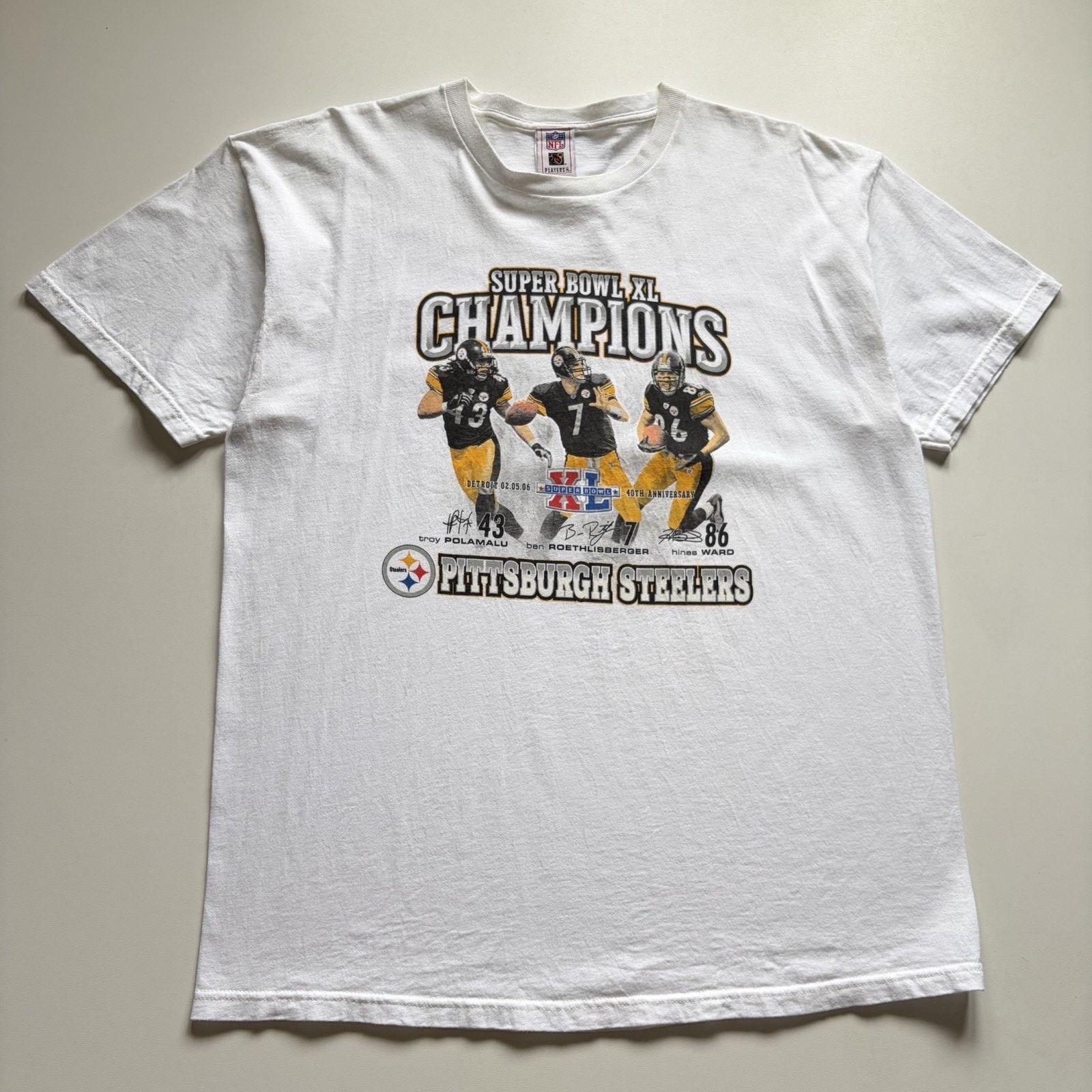 Vintage Pittsburgh Steelers Super Bowl XL Champions Shirt XL